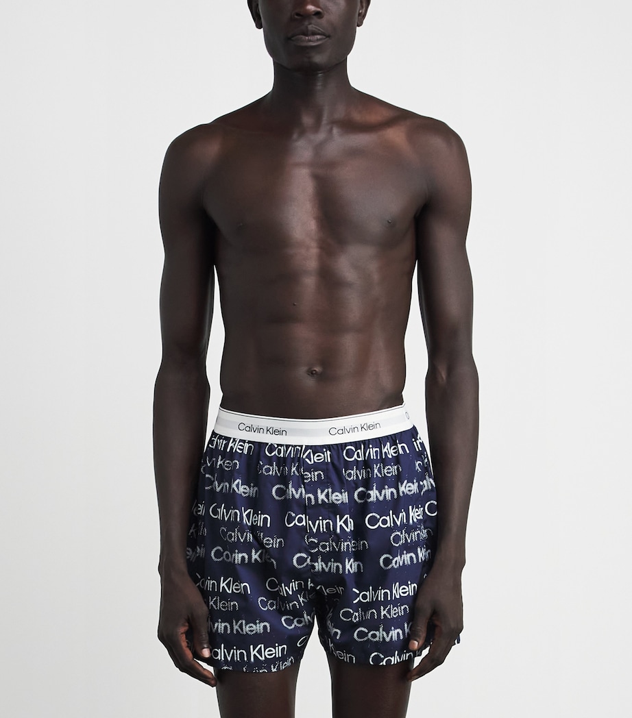 Calvin Klein Mens Cotton Poplin Logo Pyjama Shorts Sequin Logo Spe Image 2