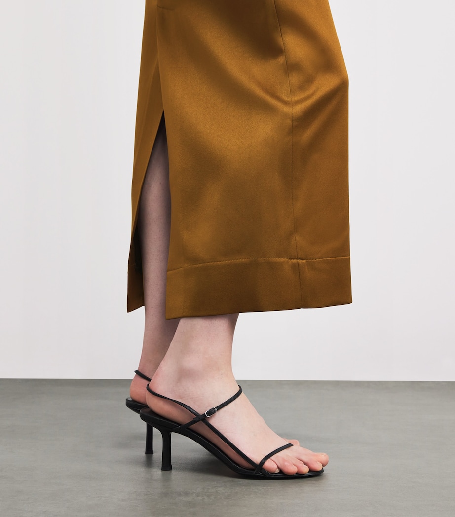Satin Cartia Maxi Skirt OLIVE BRASS Image 6