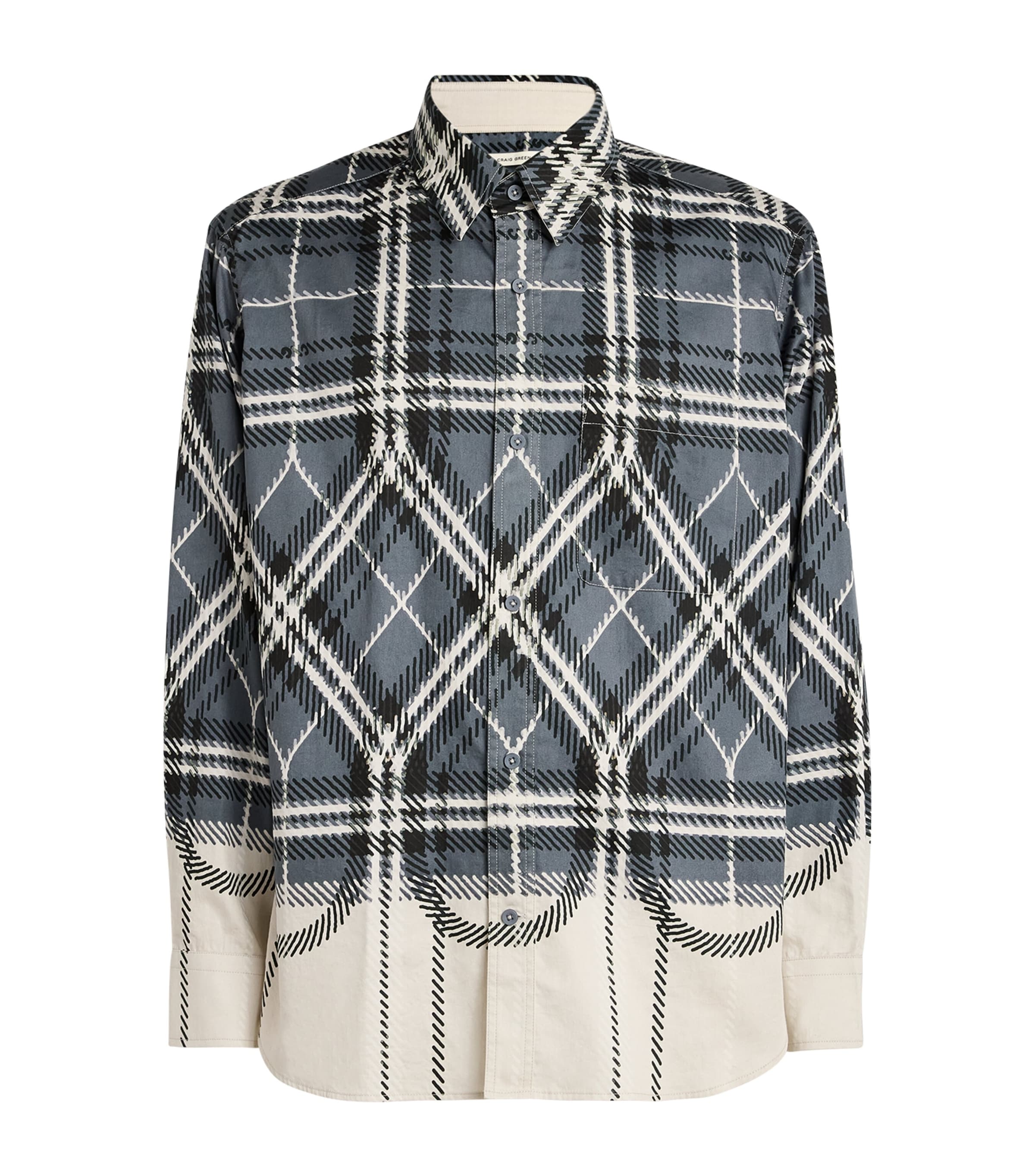 Craig Green Fade Plaid Shirt In Grey