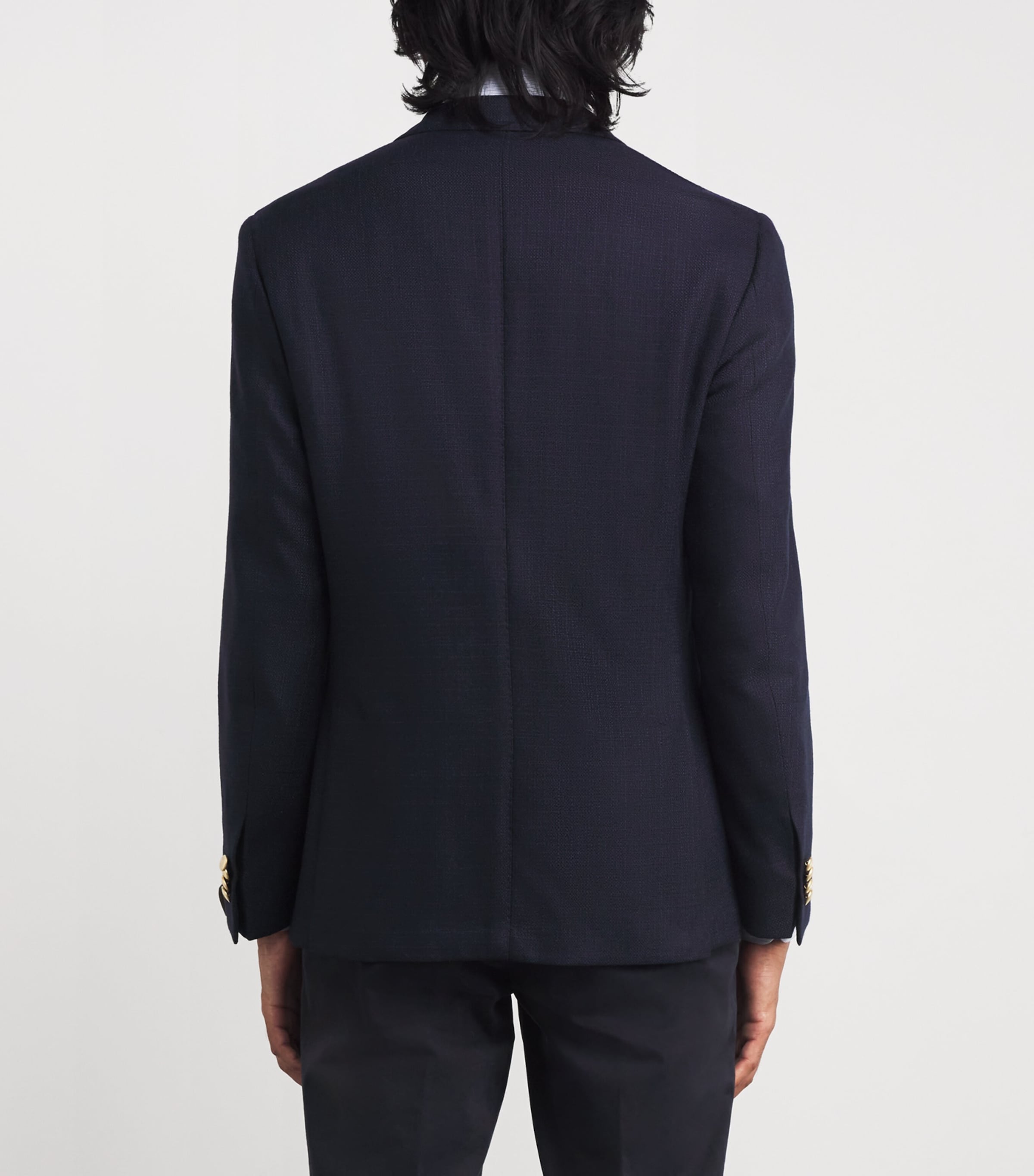 Virgin Wool Double-Breasted Blazer 001 NAVY BLUE Image 4