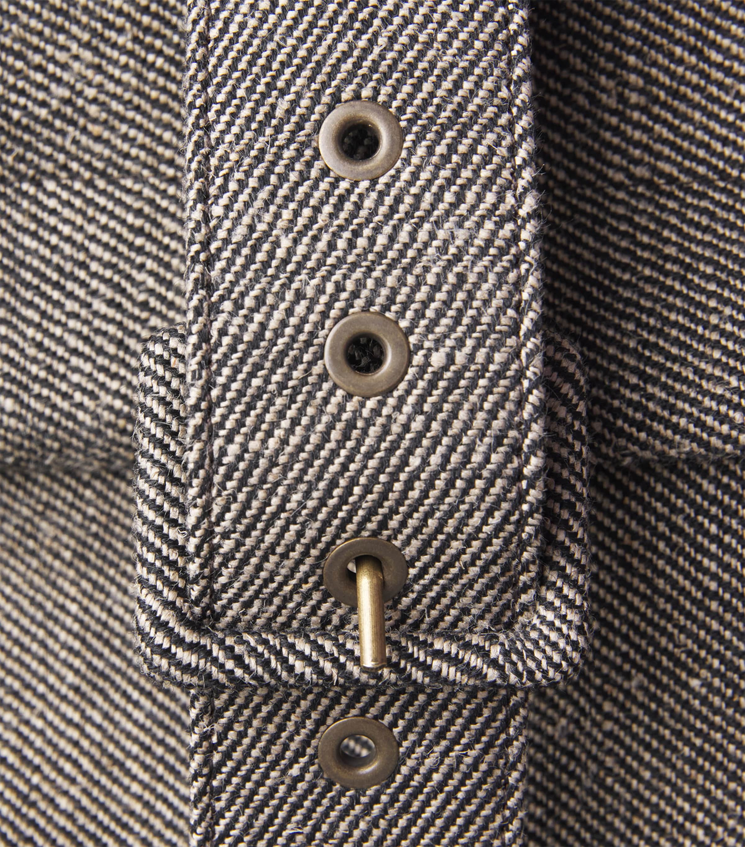 Wool Corset-Detail Trousers C403 BLACK/BEIGE Image 5