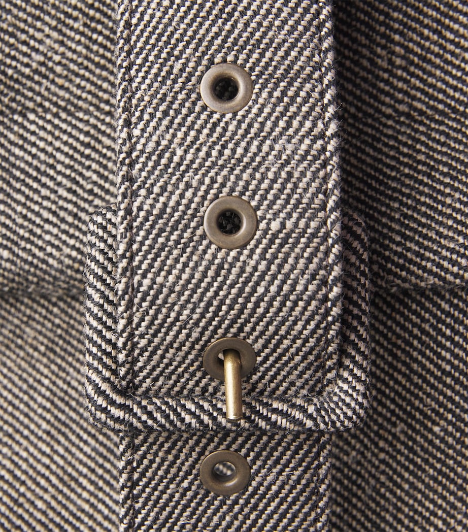 Wool Corset-Detail Trousers C403 BLACK/BEIGE Image 5