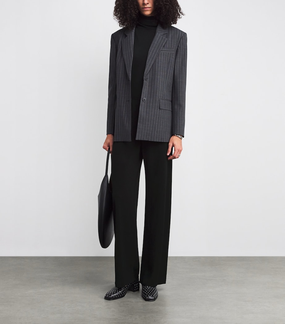 Crepe High-Waist Trousers 001BLK BLACK Image 2