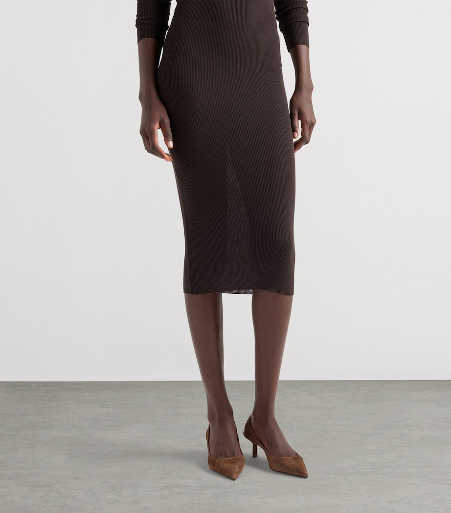 Prada Womens Wool Triangle Charm Midi Dress Image 6