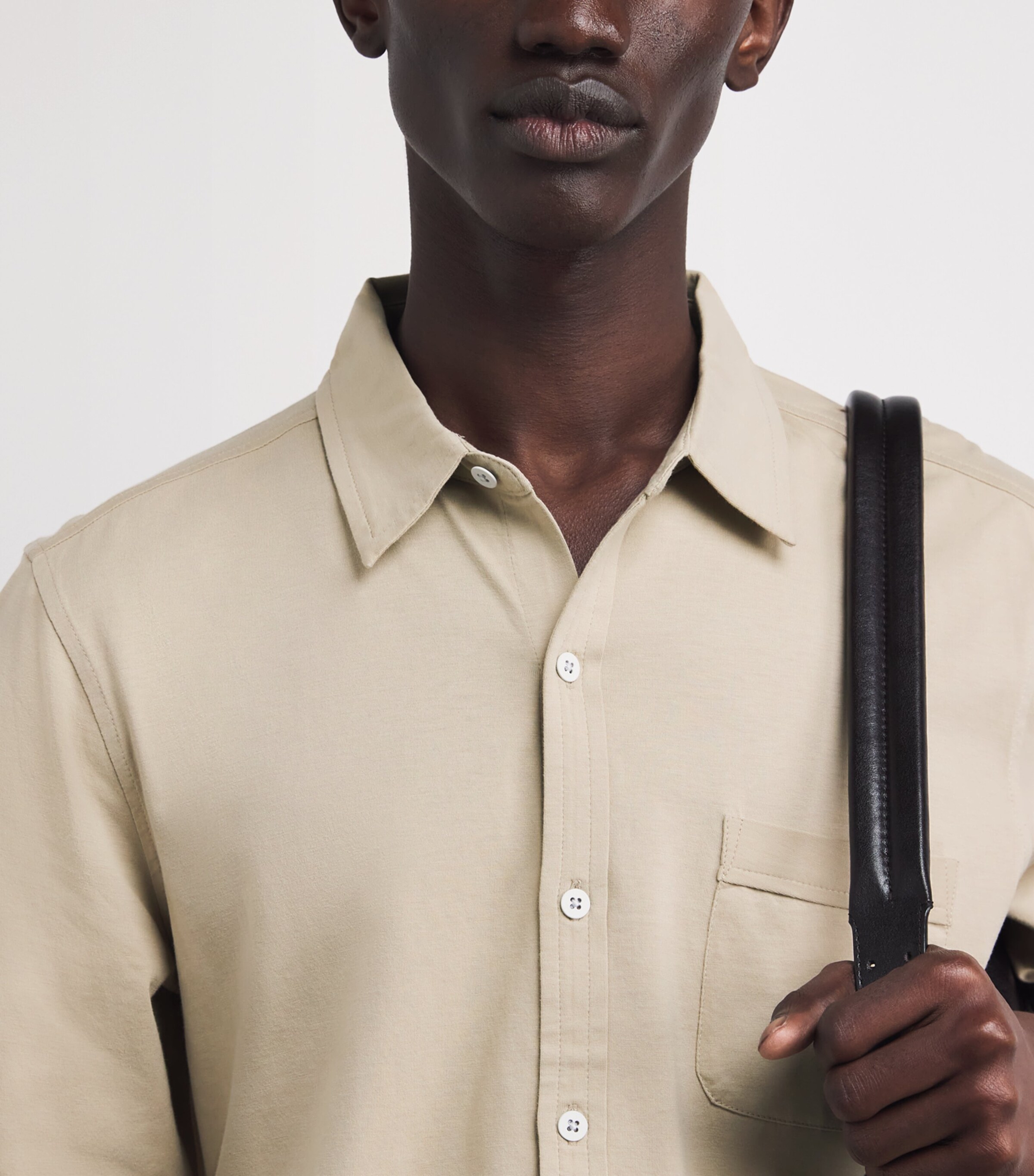 PAIGE Mens Pima Cotton Cosgrove Shirt Natural Image 3