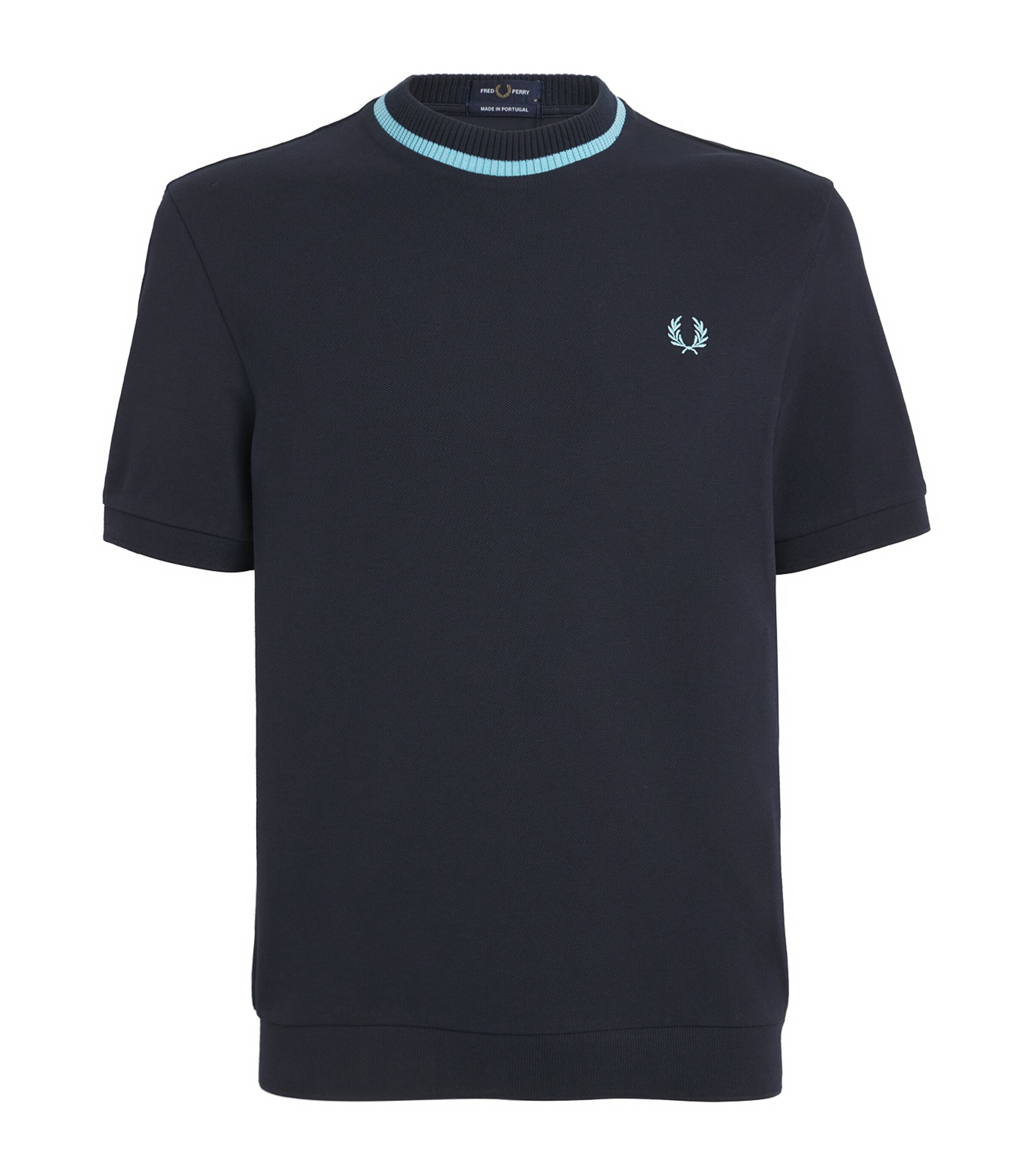 Fred Perry Cotton Piqué Knitted T-Shirt | Men Clothing | T-Shirts | Logo T-shirts | Designers | Fred Perry