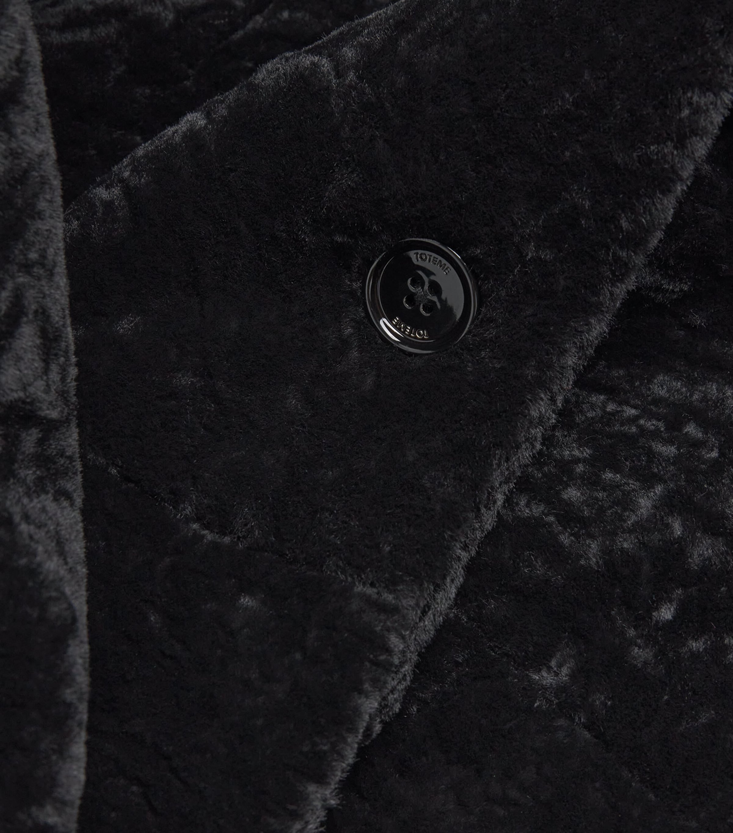 Shearling Trench Coat 001 BLACK Image 5