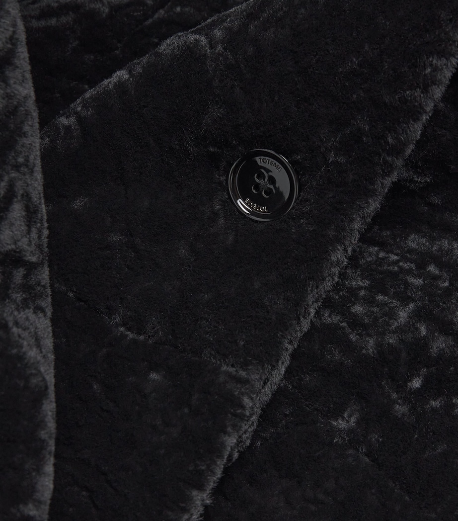 Shearling Trench Coat 001 BLACK Image 5