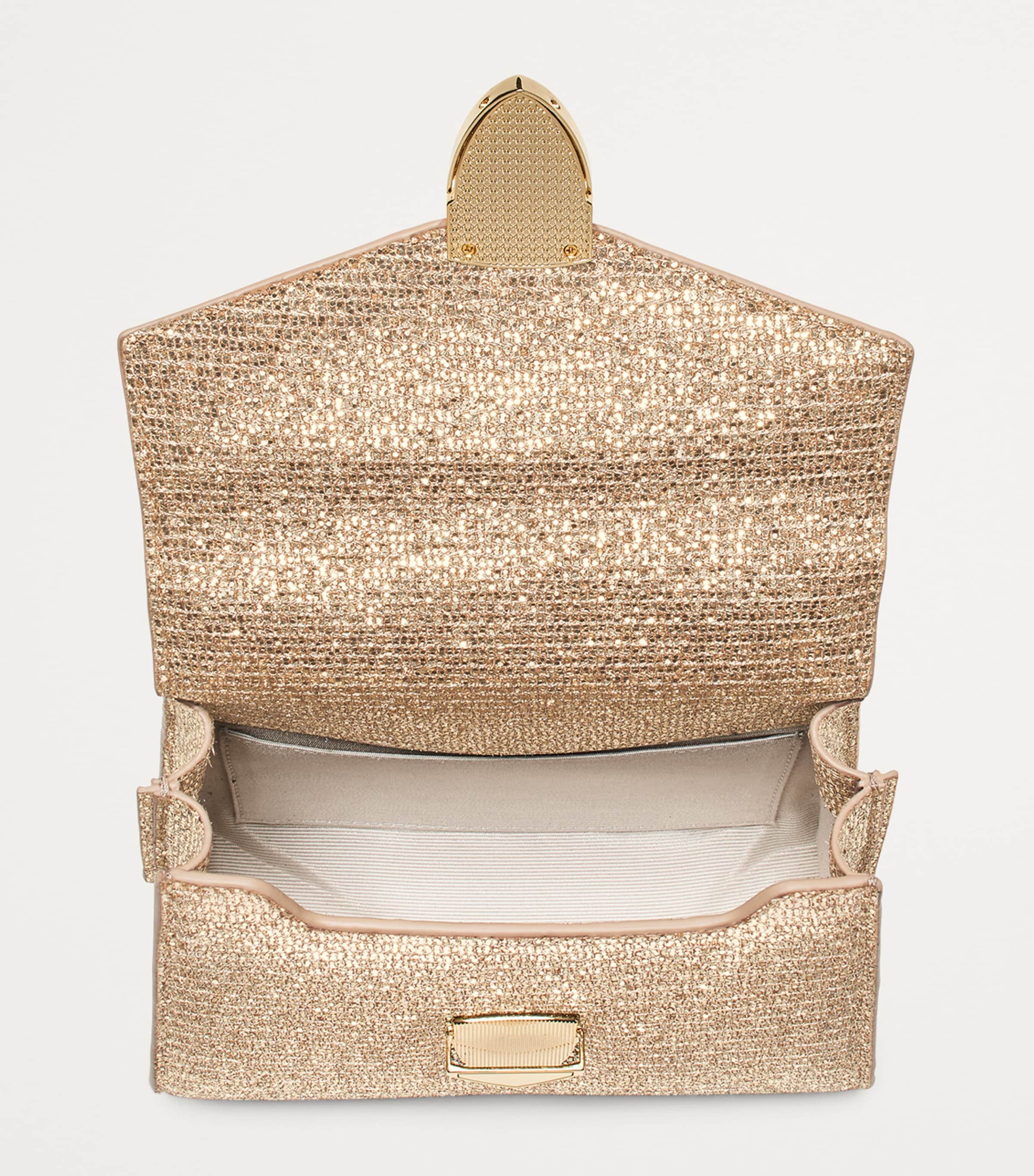 Aspinal Of London Mini Glitter Modern Mayfair Bag Champagne Image 4