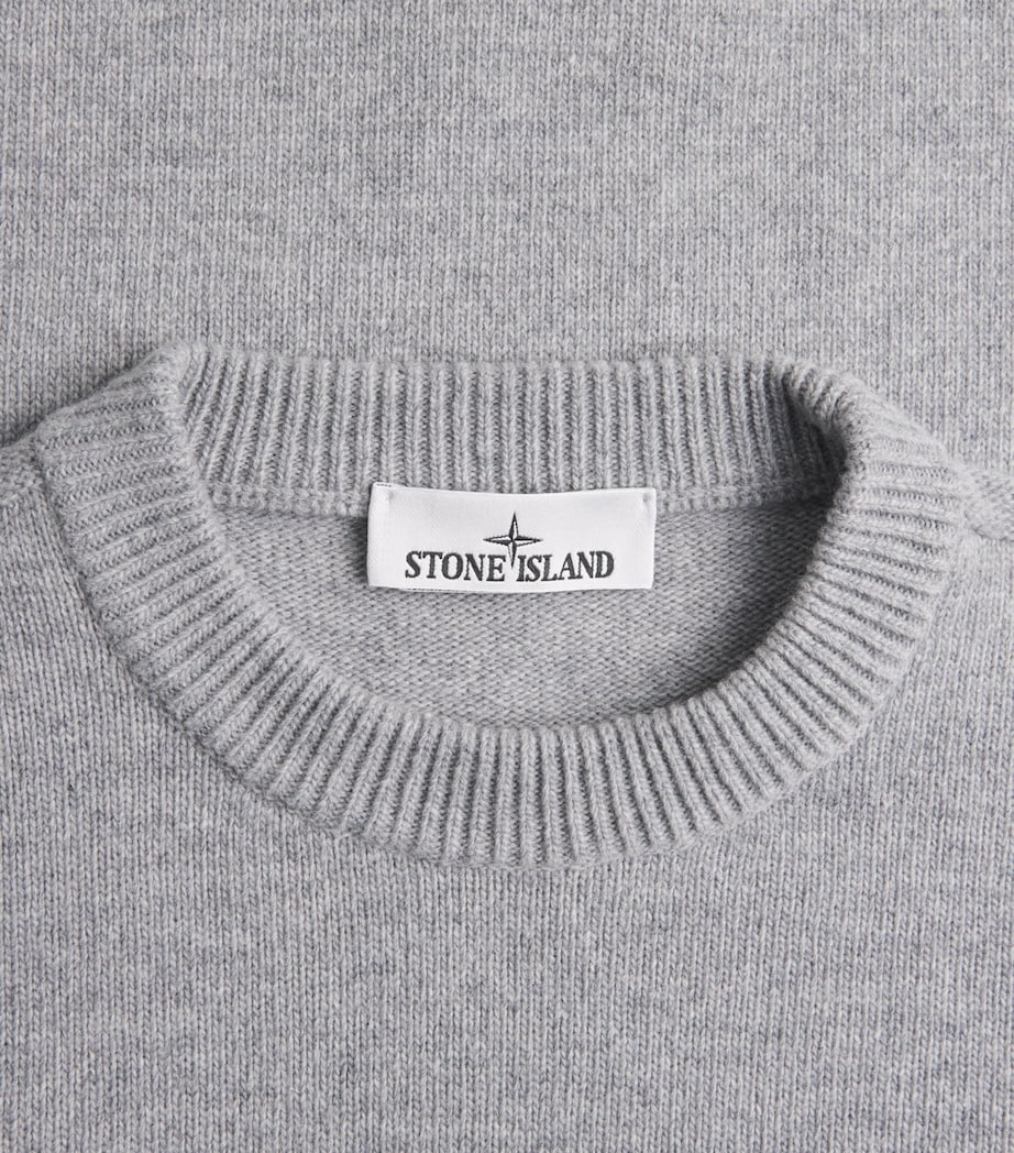 Stone Island Mens Virgin Wool-Blend Compass Sweater Image 6
