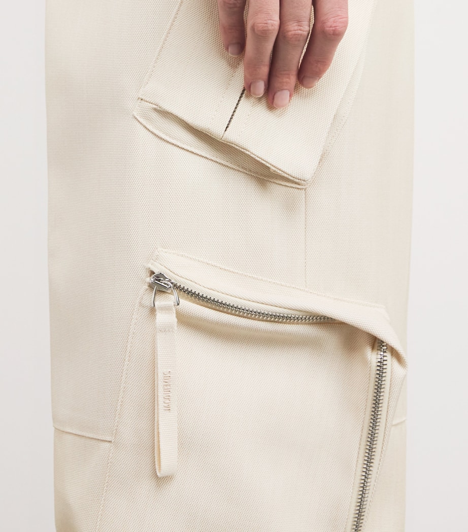 Jacquemus Womens The Atelier Cargo Trousers Light Beige Image 6