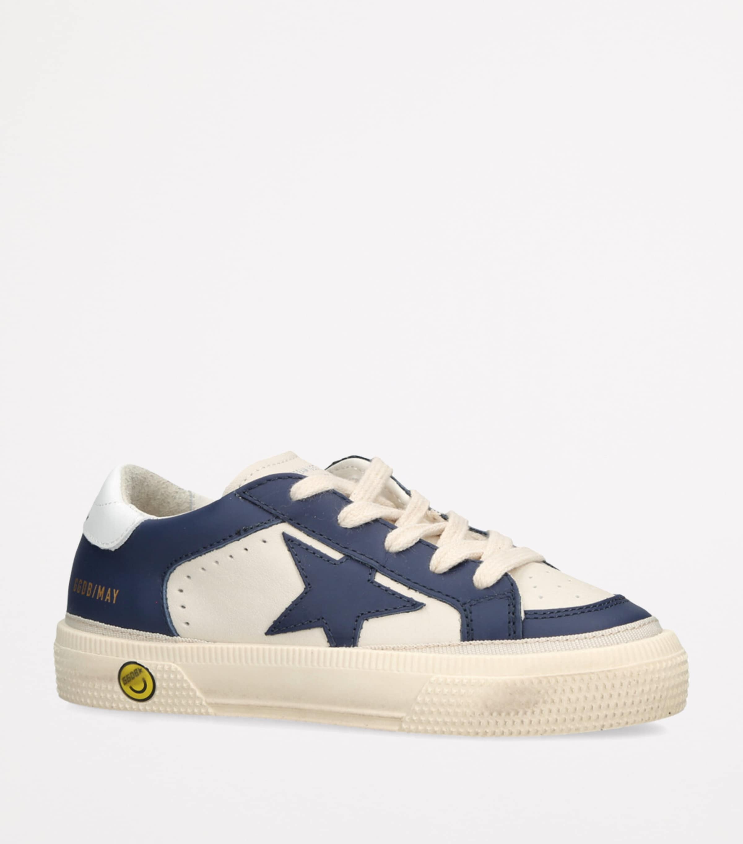 Leather May Sneakers WHITE/NAVY Image 3
