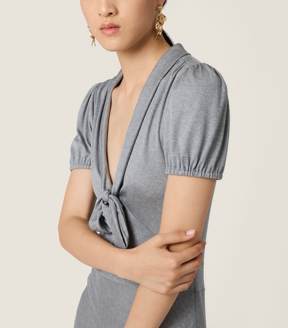 Miu Miu Womens Silk Jersey Midi Dress Image 3