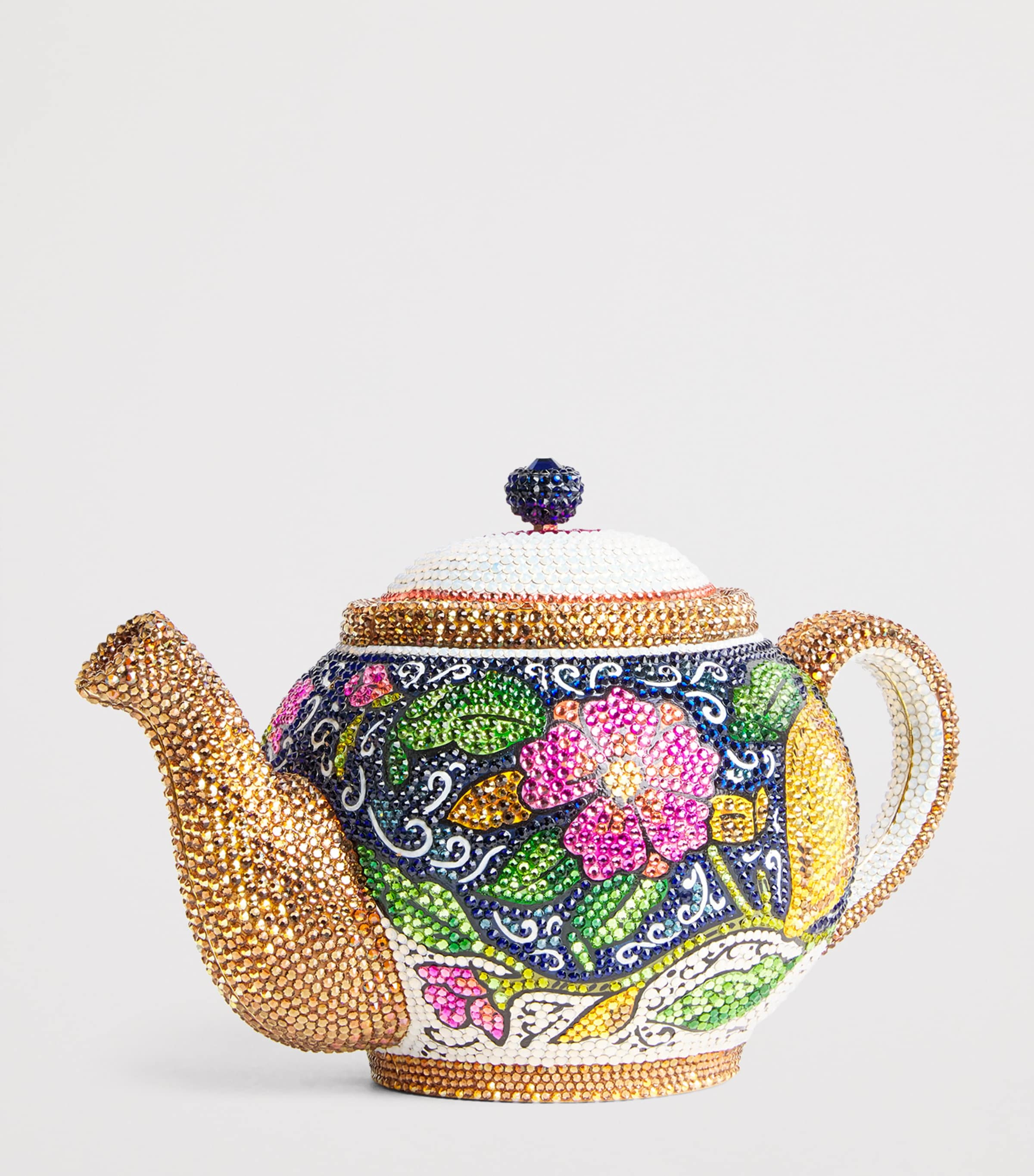 Judith Leiber Embellished Teapot Clutch Bag Chmpgn Dark Ind Mul Image 3