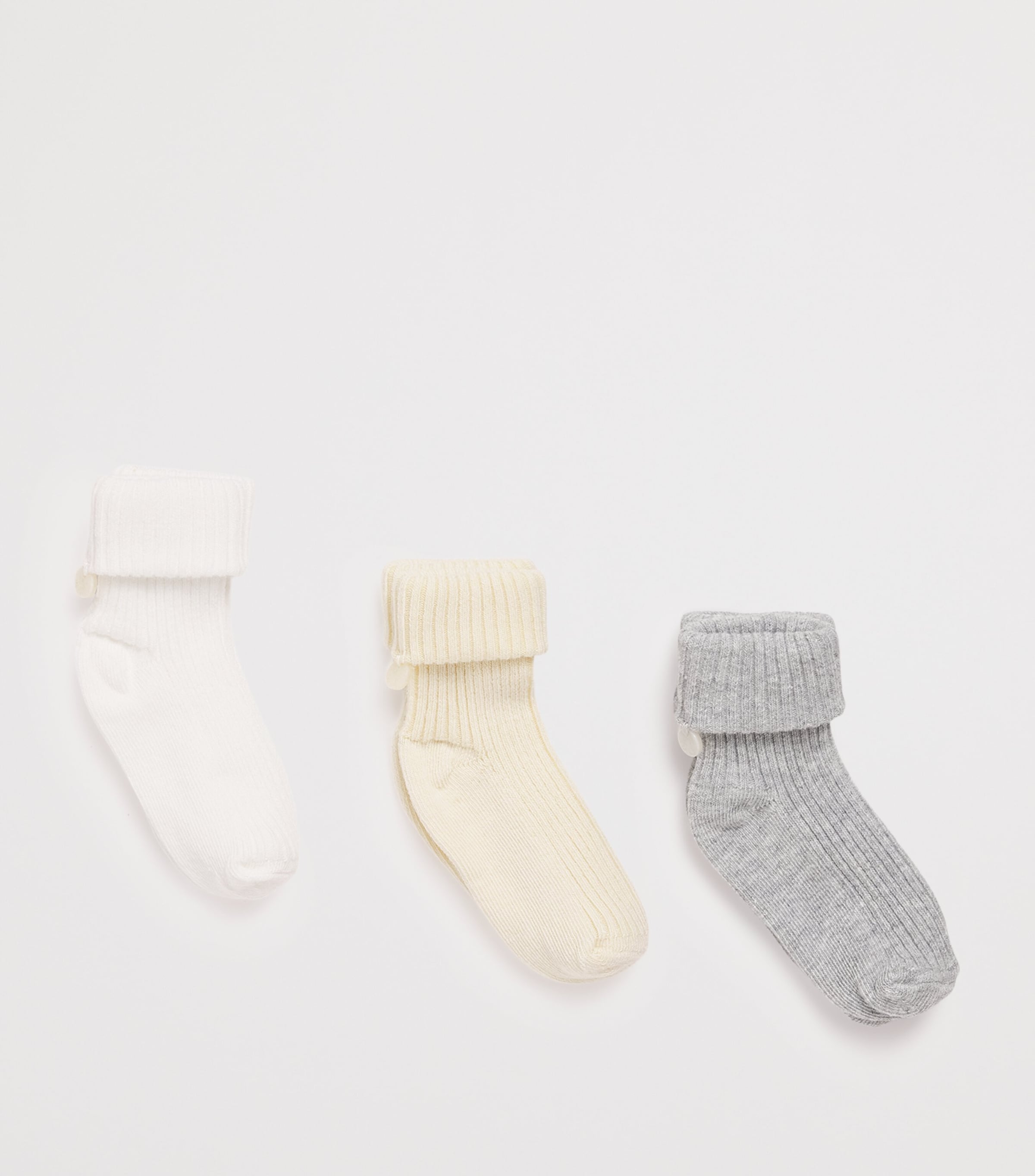 Cotton-Blend Ribbed Socks (Pack of 3) 13NACRE Image 2