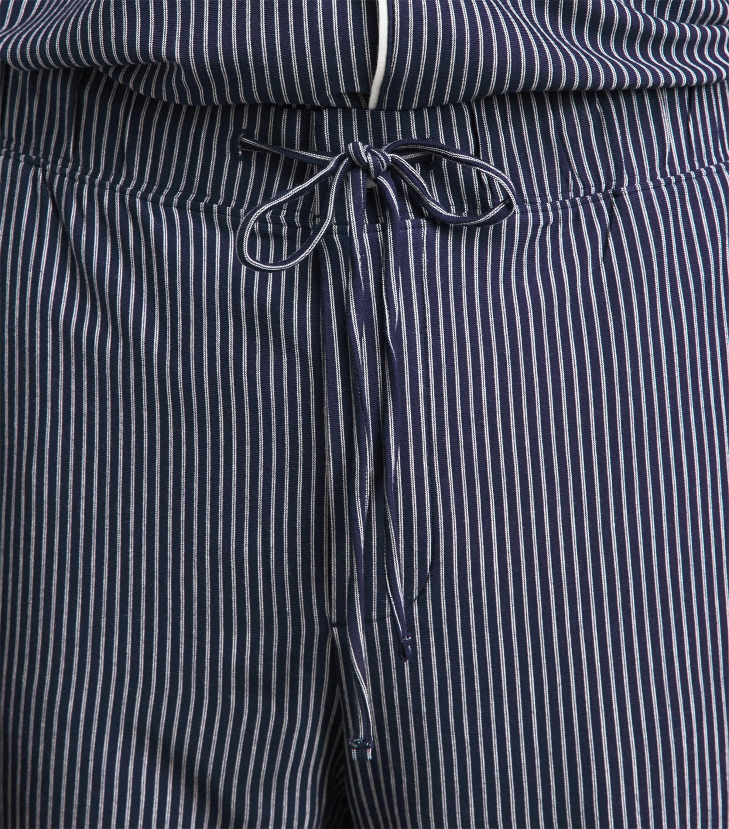 Eberjey Mens Modal Stripe William Long Pyjama Set True Navy White Image 3