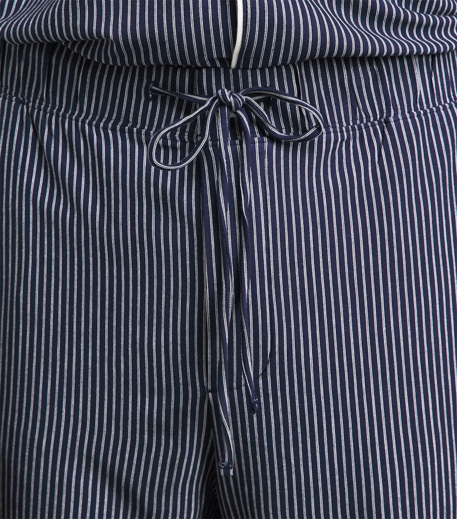 Eberjey Mens Modal Stripe William Long Pyjama Set True Navy White Image 3
