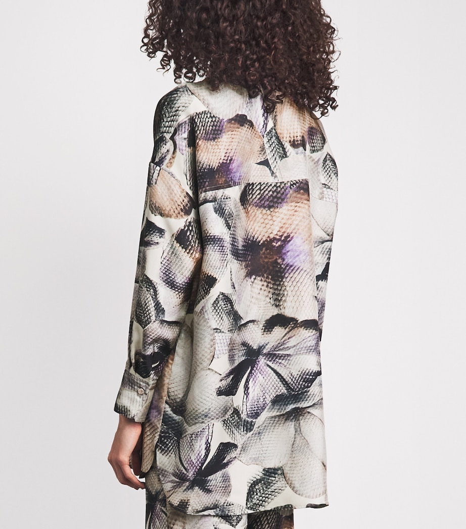 Agnona Womens Silk Printed Shirt Mauve Image 5