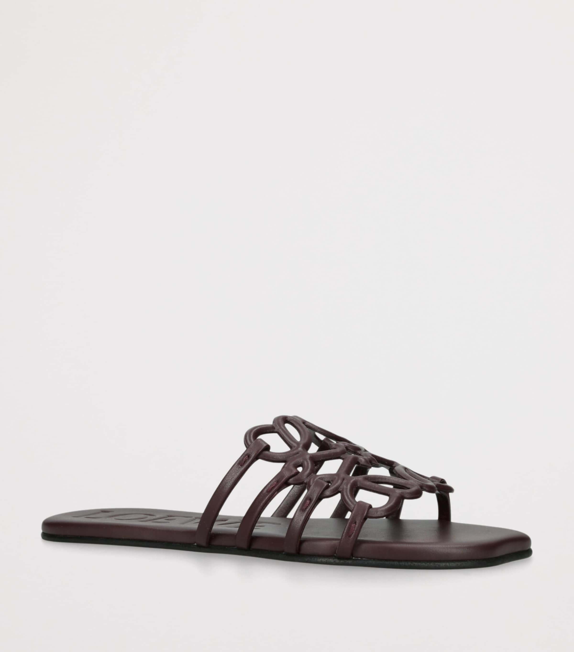 Leather Petal Anagram Sandals WINE Image 3