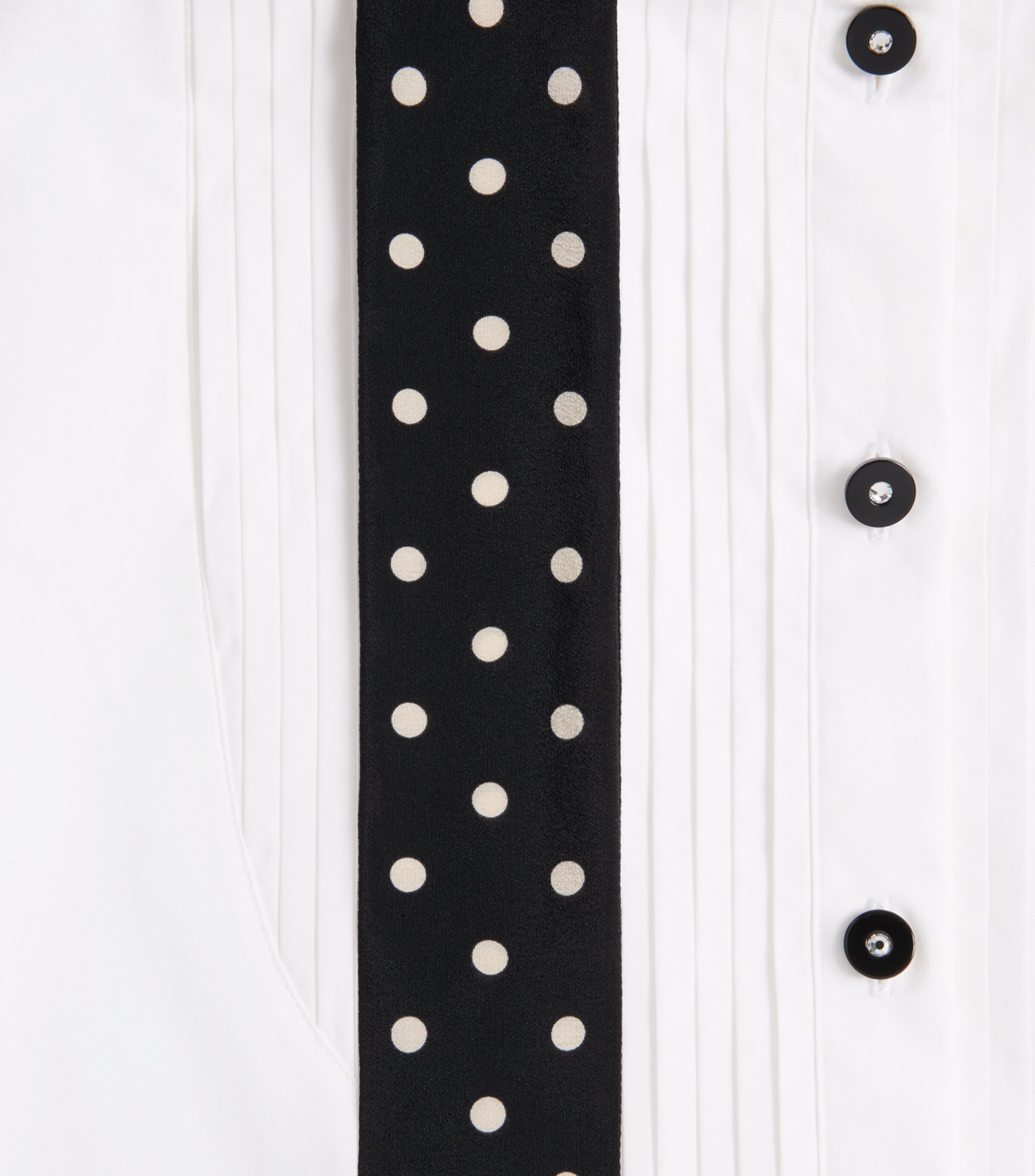 Valentino Womens Cotton Polka-Dot Tie Shirt Image 8