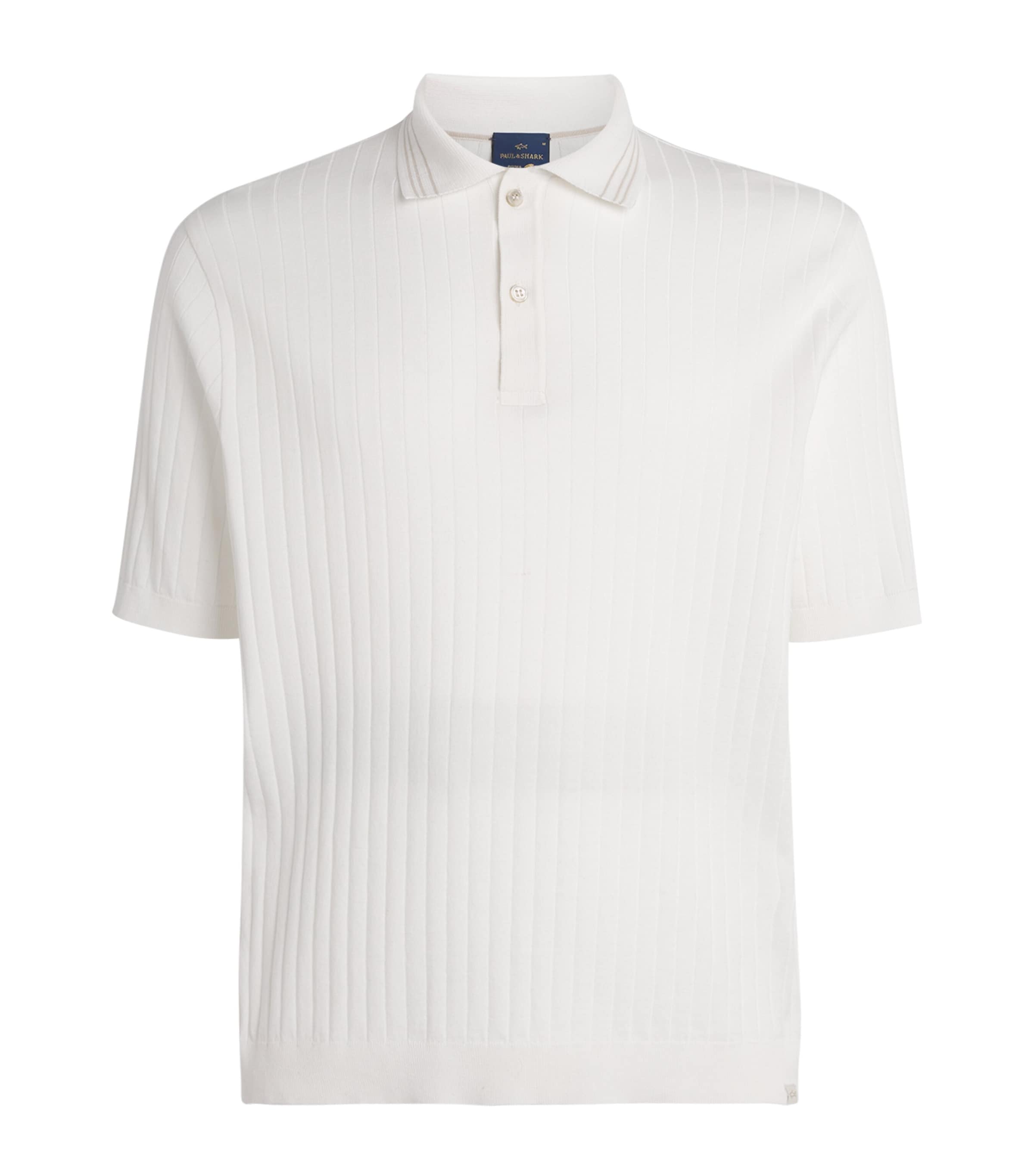 Piuma Cotton Ribbed Polo Shirt 108 PANNA CHIARO Image 1