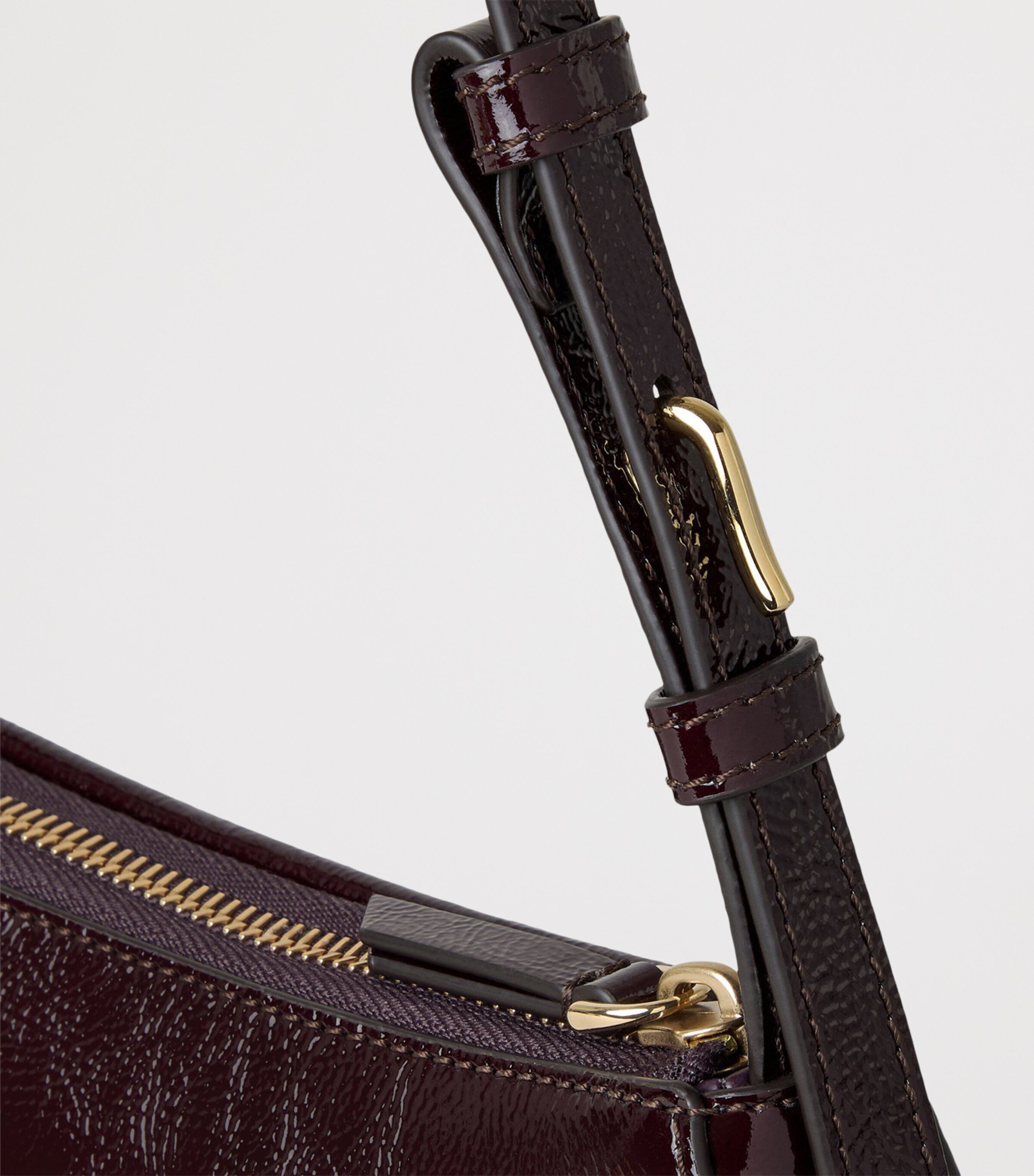 Mulberry Patent Leather Clovelly Shoulder Bag Deep Aubergine Image 6