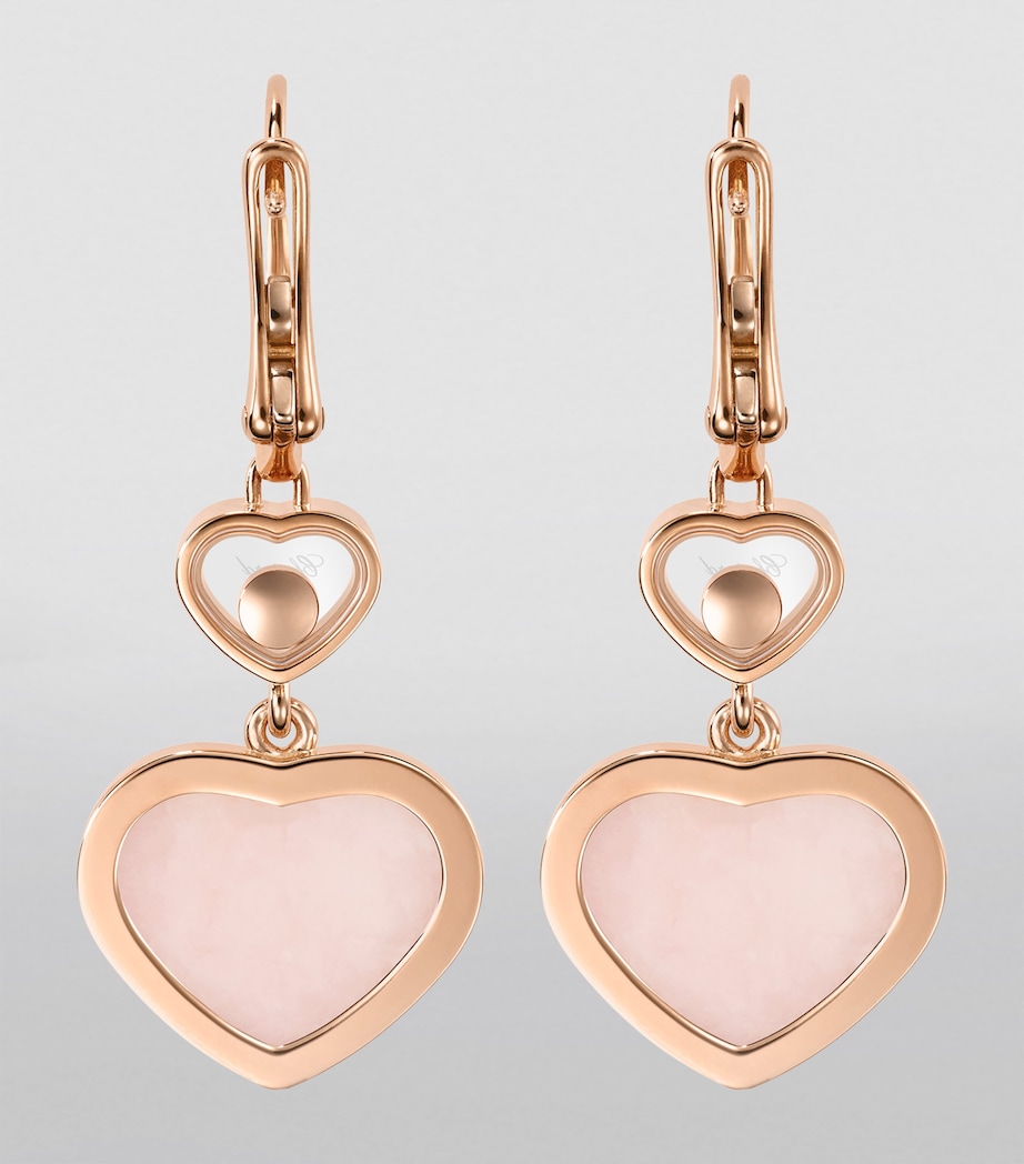 Rose Gold, Opal and Diamond Happy Hearts Earrings 18K ROSE GOLD Image 2
