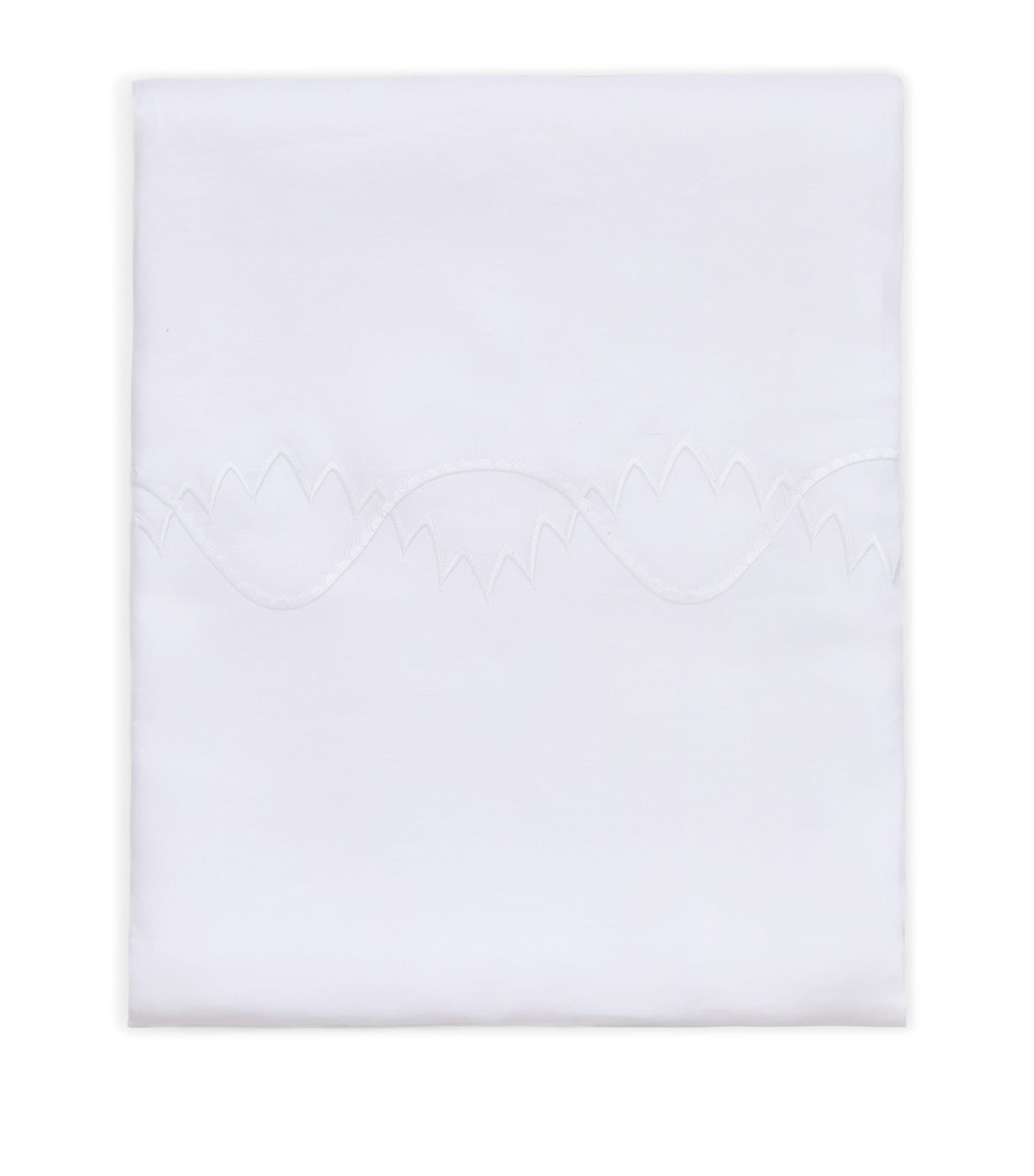 Loretta Caponi Cotton Art Deco Super King Duvet Cover (260cm x 220cm) White On White Image 2