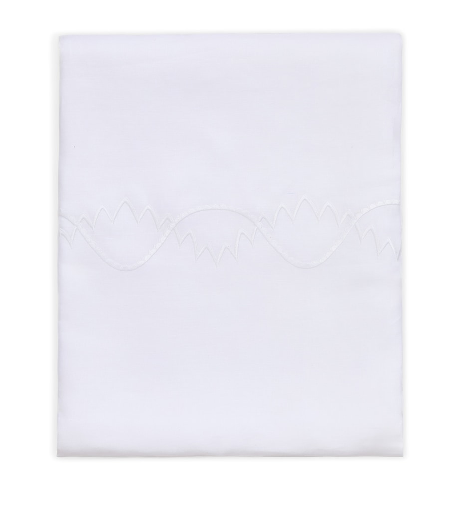 Loretta Caponi Cotton Art Deco Super King Duvet Cover (260cm x 220cm) White On White Image 2