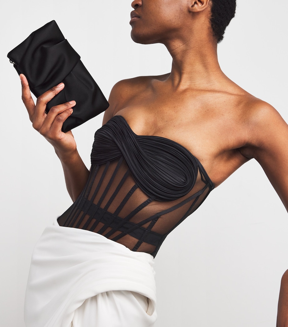 Sculpted Dichrome Corset Gown BLACK WITH WHITE Image 4