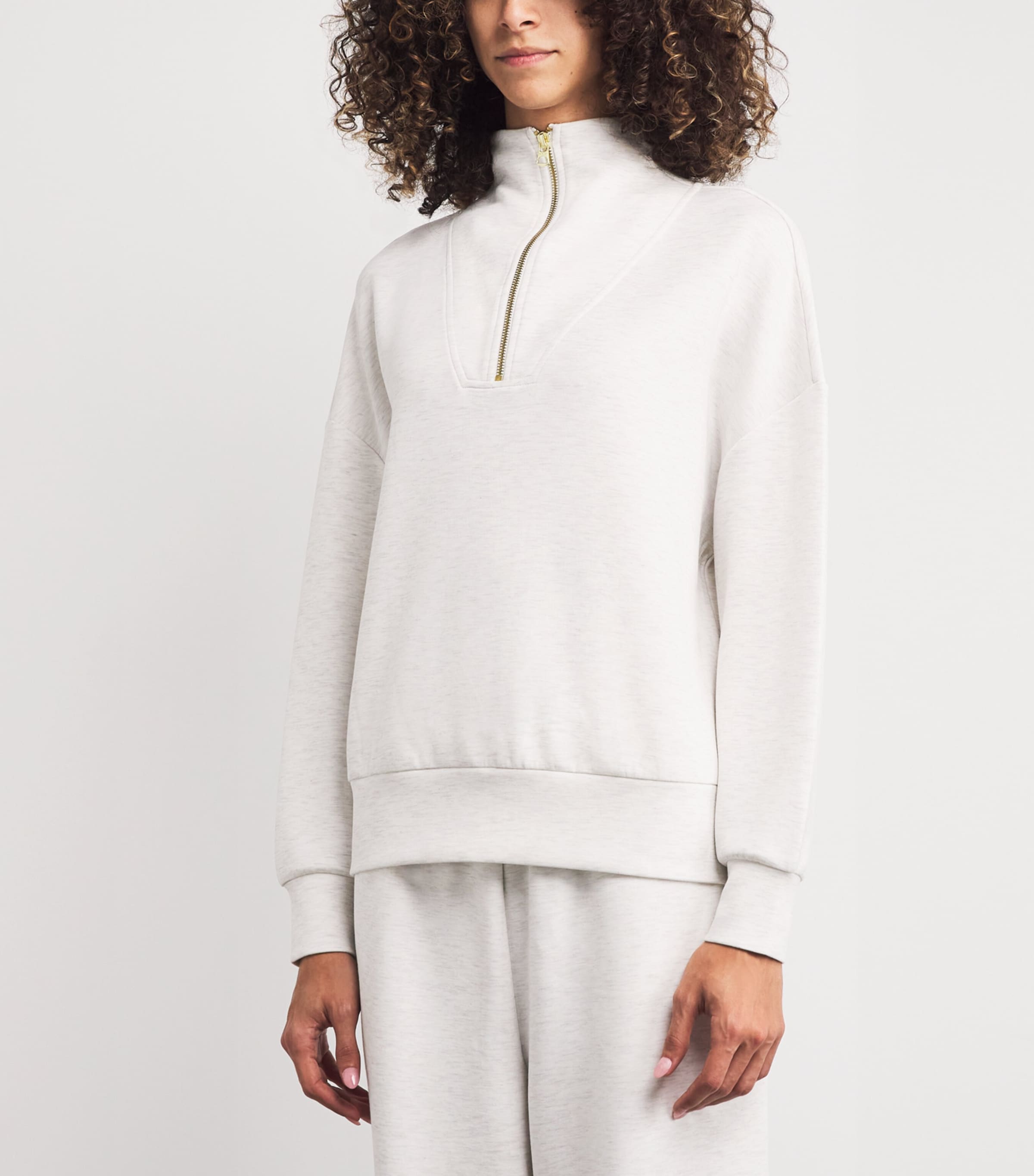 DoubleSoft Hawley Half-Zip Sweatshirt IVORY MARL Image 3