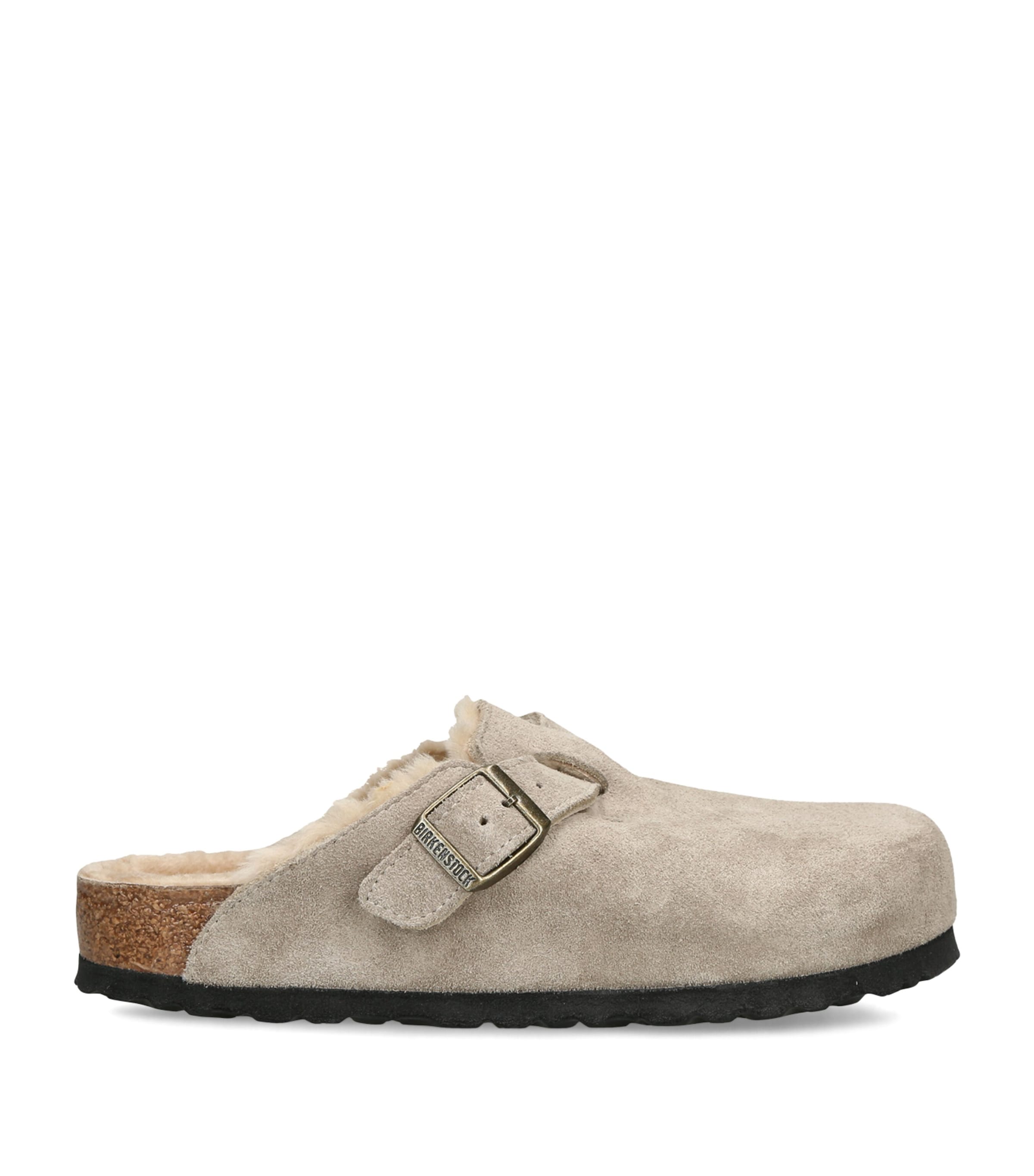 Birkenstock Shearling Boston Clogs Taupe Image 1