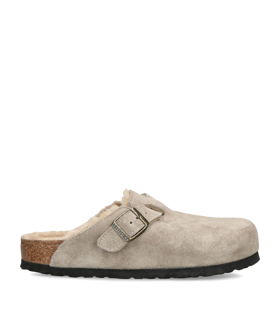 Birkenstock Shearling Boston Clogs Taupe Image 1