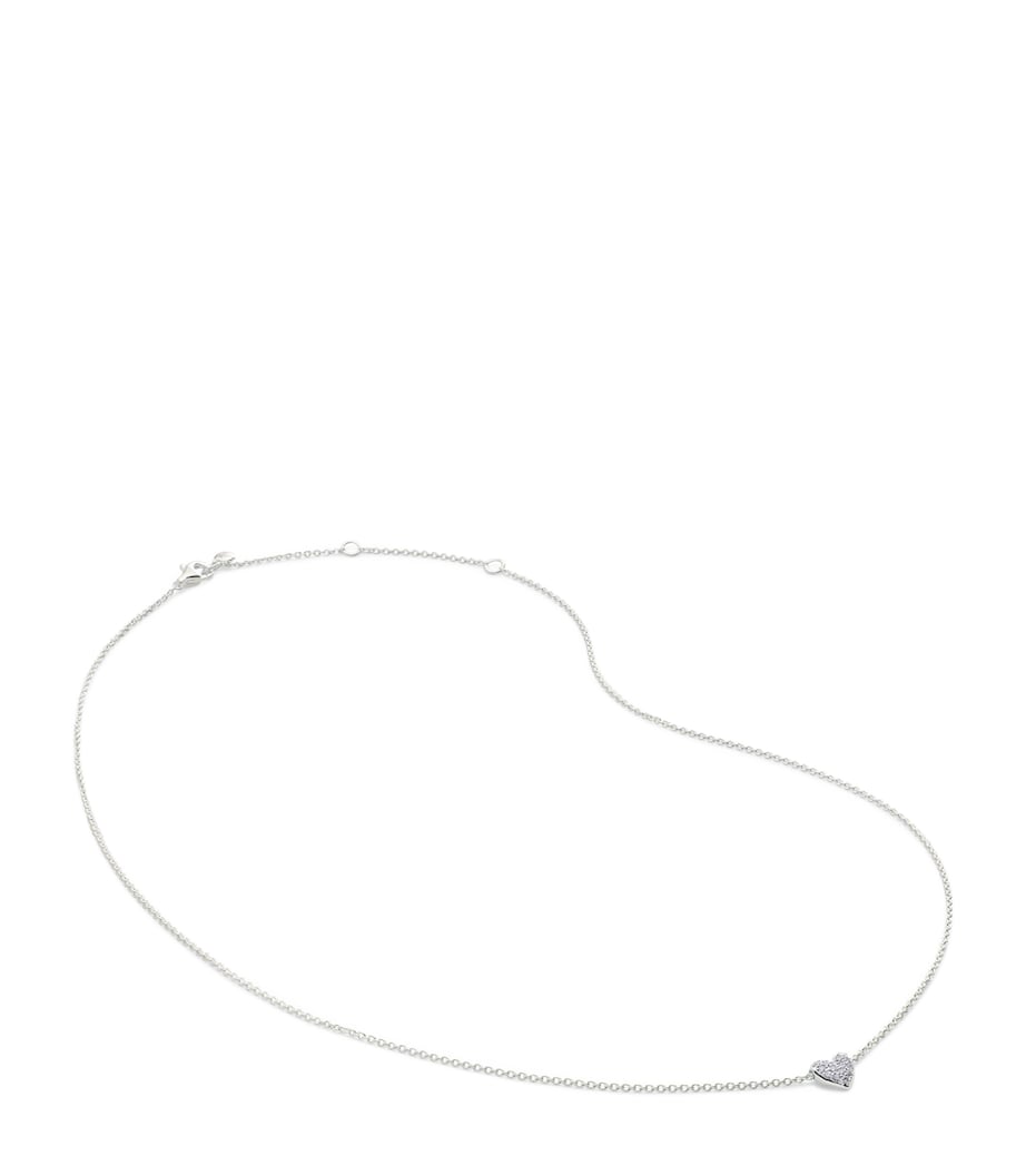 Monica Vinader Sterling Silver and Diamond Heart Necklace Sterling Silver Image 1