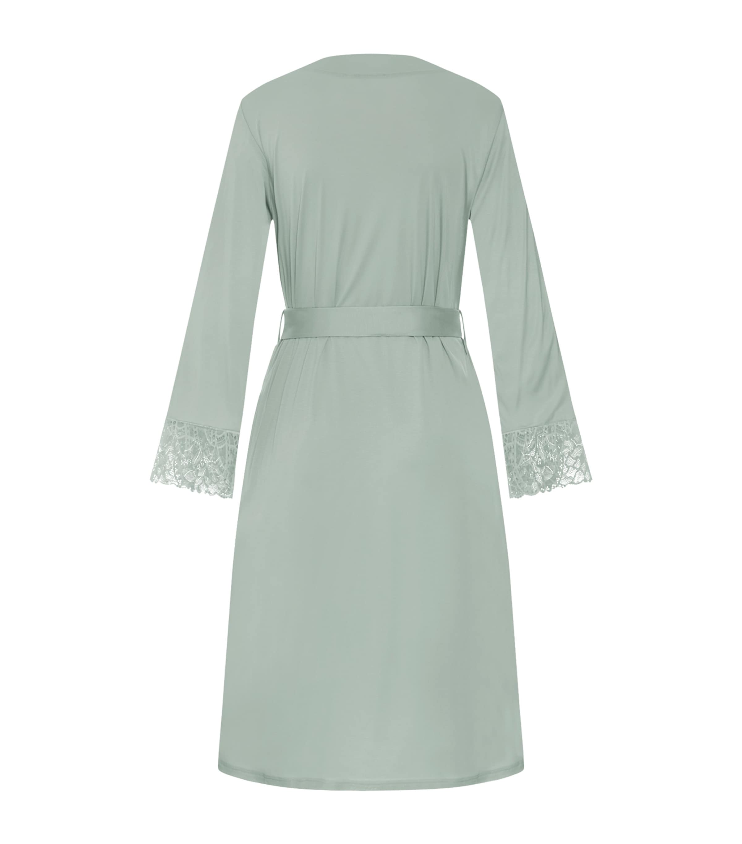 Hanro Womens Modal Lace-Trim Robe Mystic Breeze Image 3