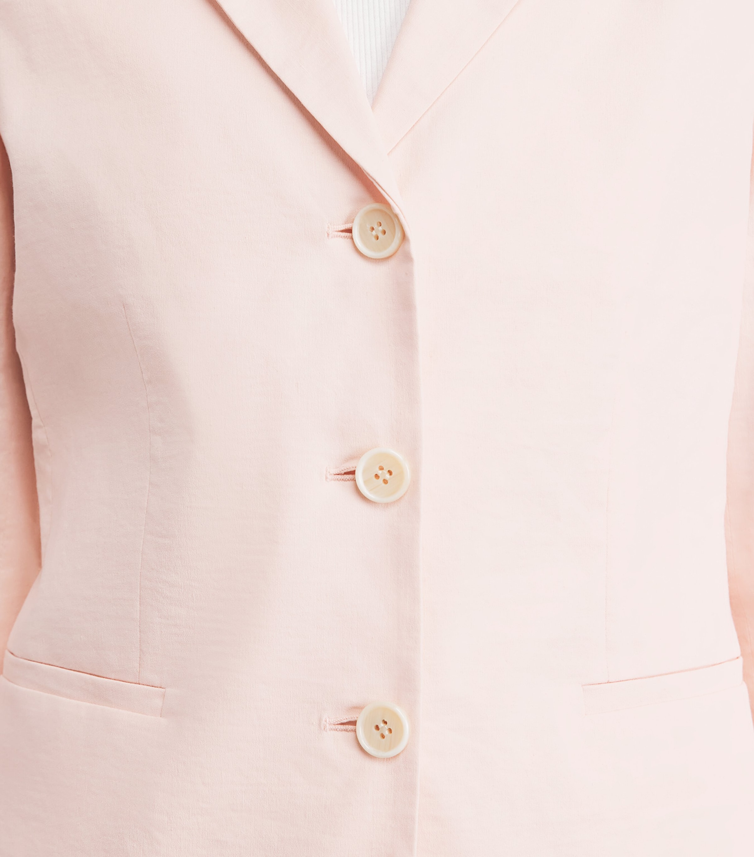 Theory Womens Linen-Blend Single-Breasted Blazer Xke Warm Pink Image 3