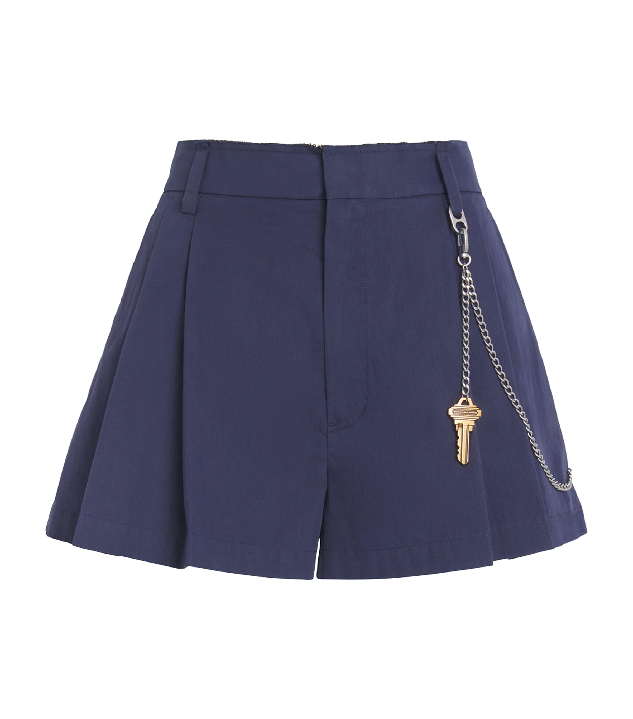 Alexander Wang Pleated Chain-detail Skorts In Blue