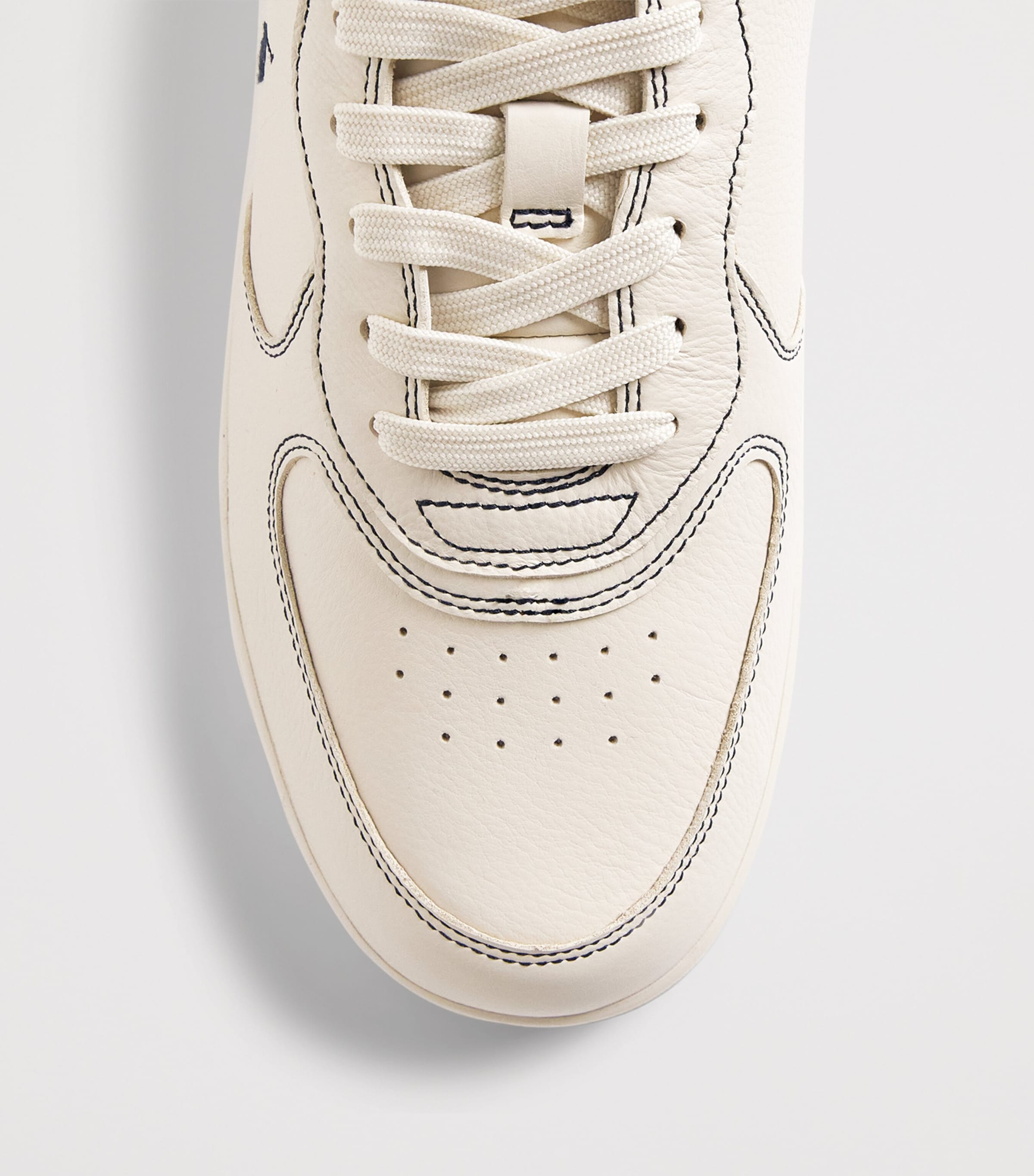 Polo Ralph Lauren Leather Masters Court Sneakers Ecru/navy Image 6