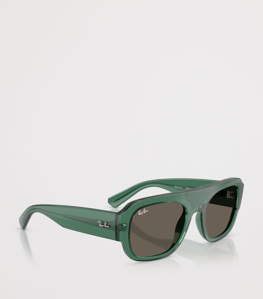 Ray-Ban RB2218 Irregular Sunglasses Green Image 5