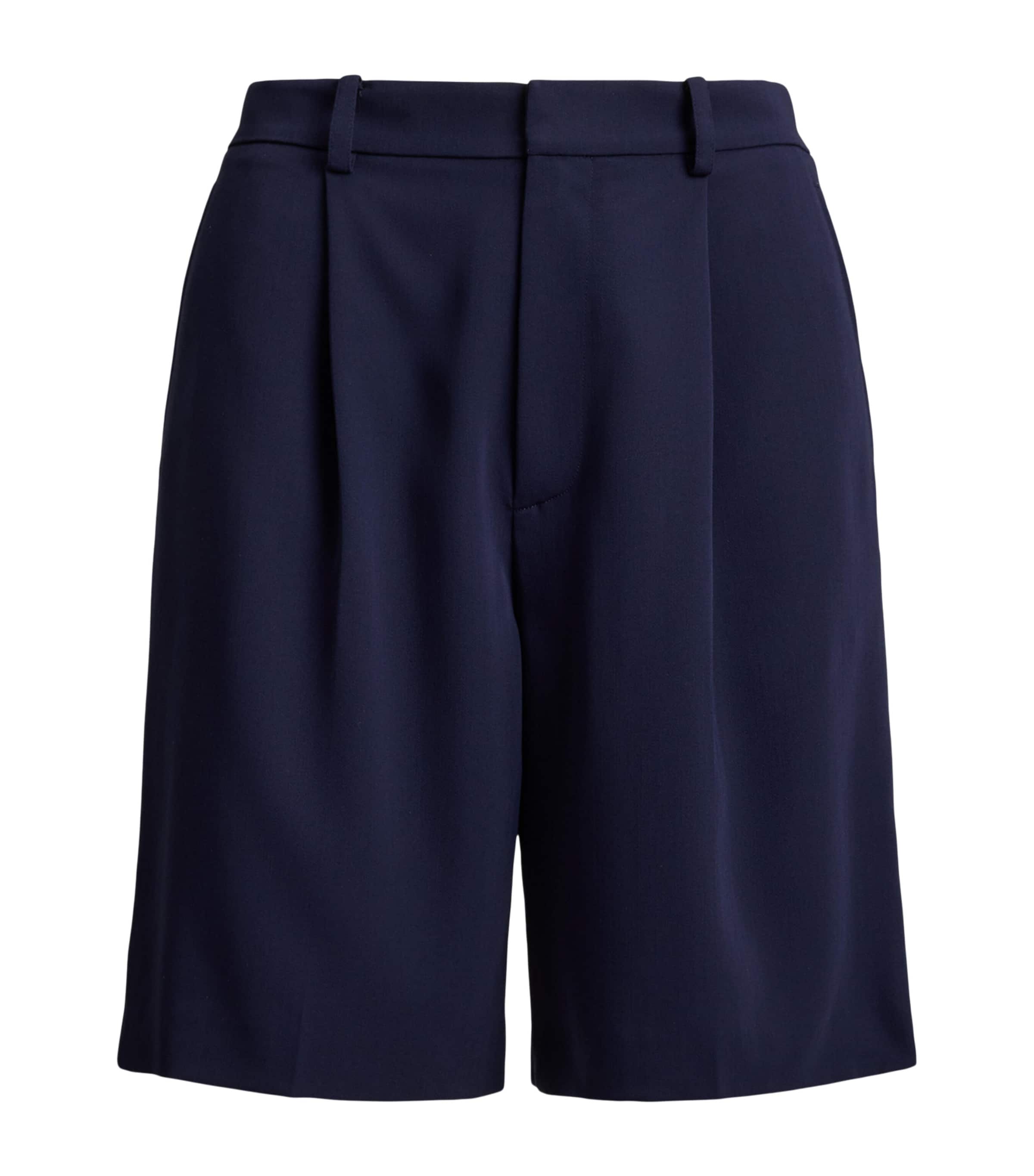 Ralph Lauren Wool Minetta Shorts In Blue