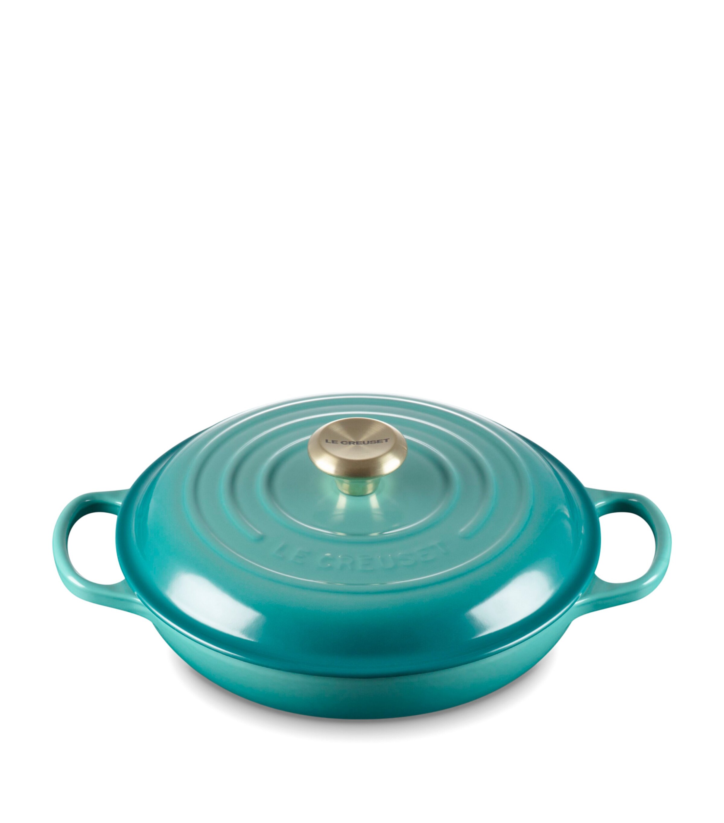 Le Creuset Cast Iron Shallow Casserole Dish (26cm) Bleu Riviera Image 2