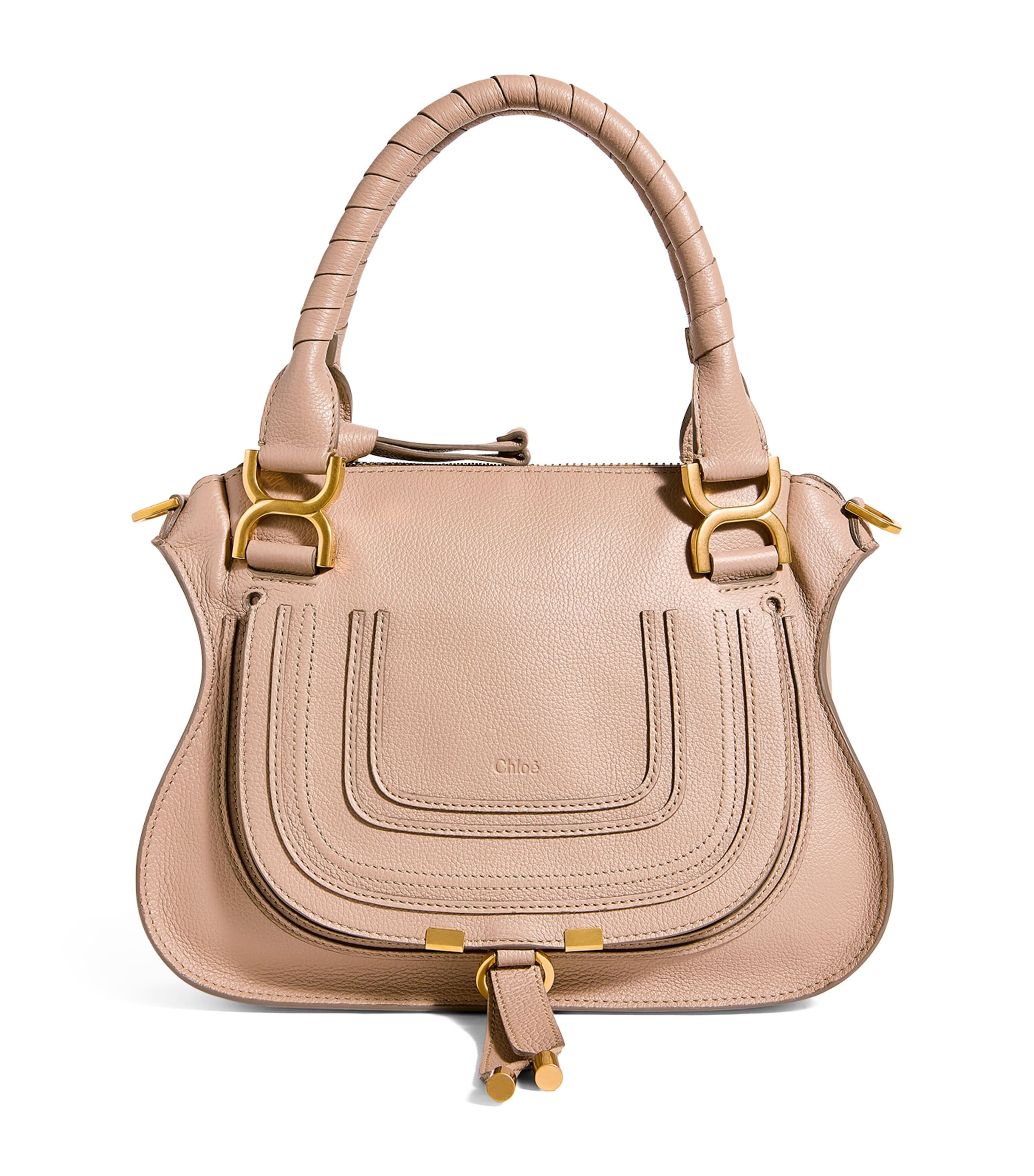 Chloé Small Leather Marcie Top-handle Bag In Brown
