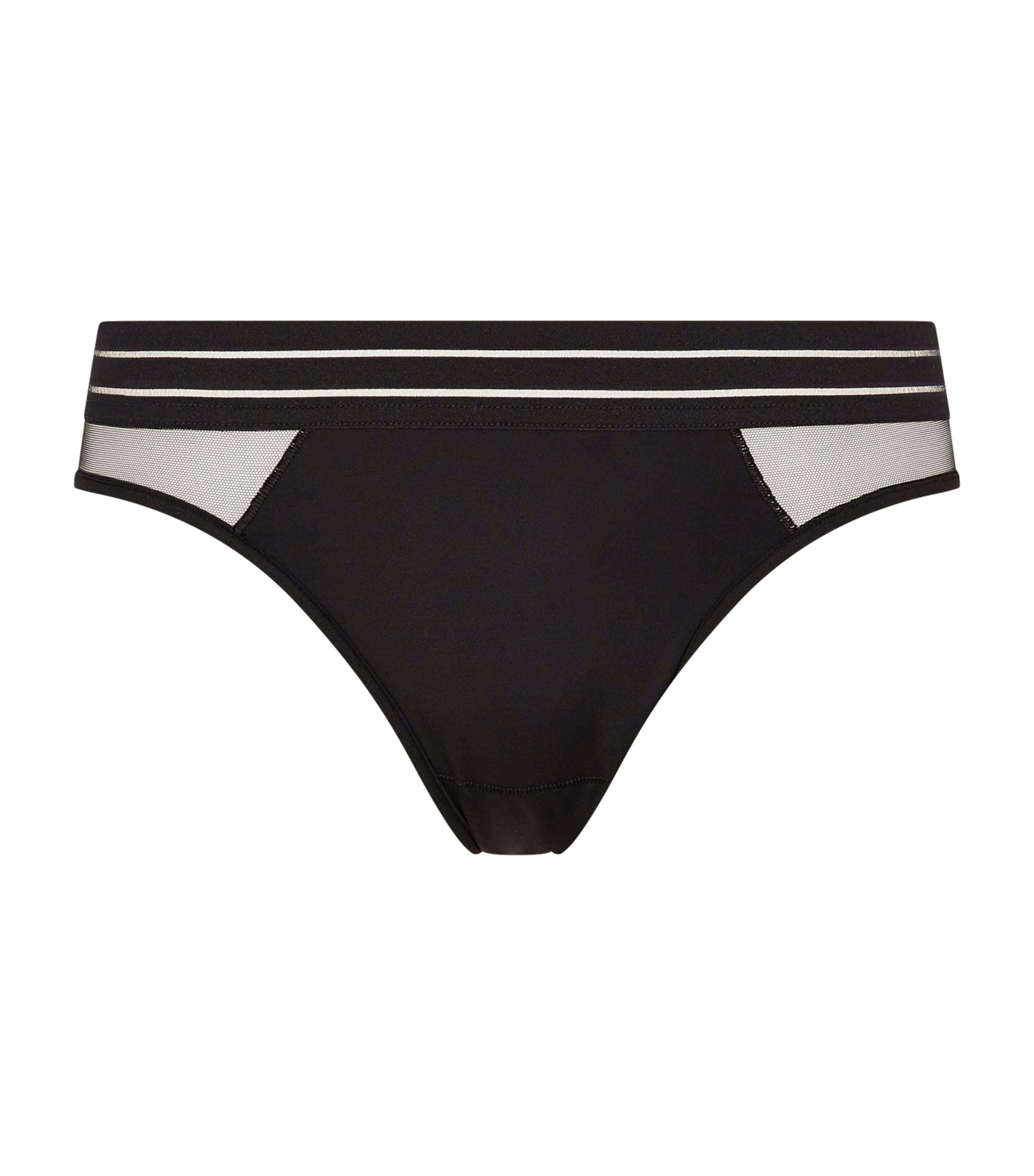 Maison Lejaby Nufit Mesh Insert Thong In Black