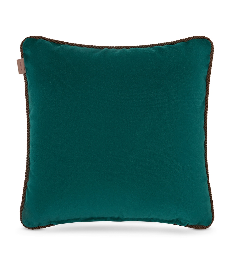 Cotton Embroidered Somerset Cushion (45cm x 45cm) DARK TURQUOISE Image 2