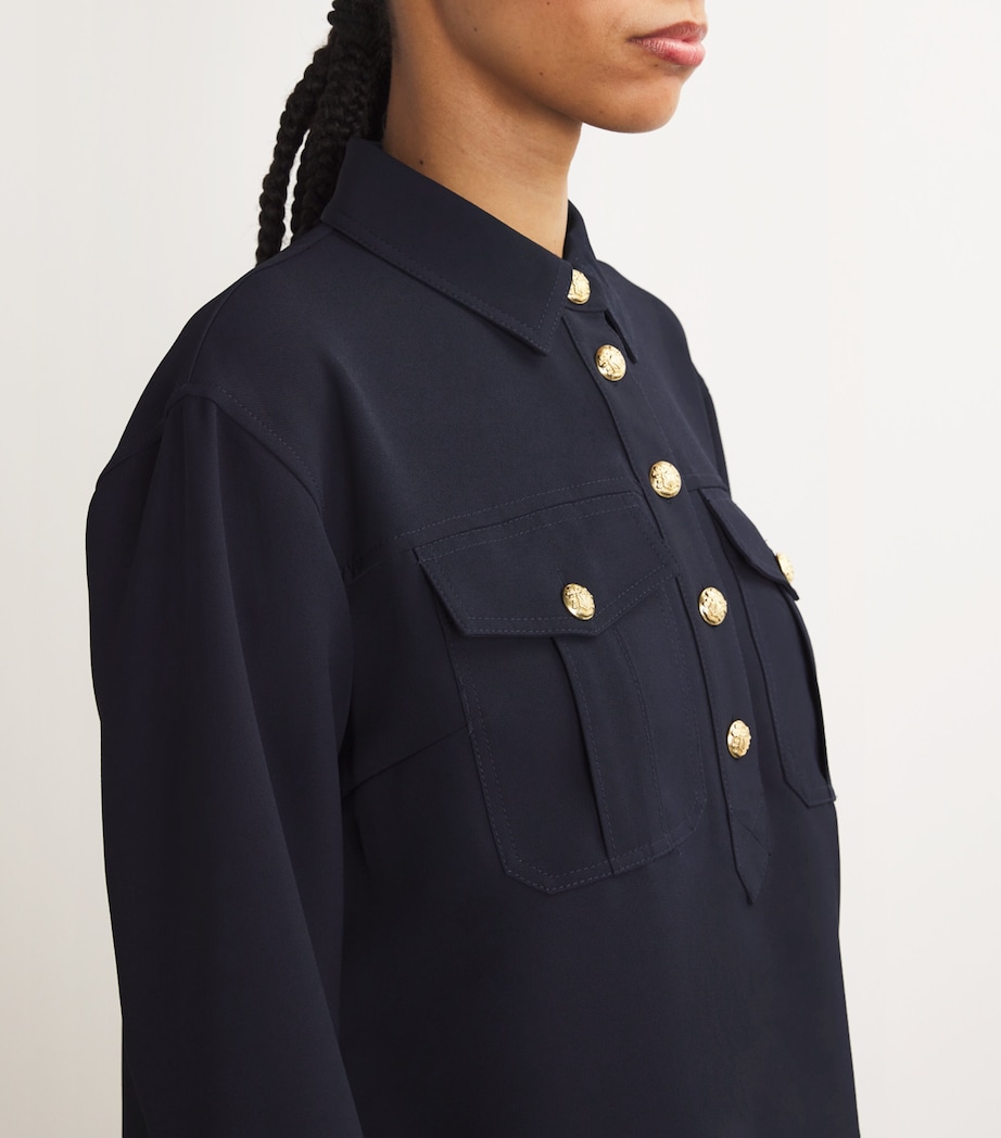 Button-Detail Colvin Shirt NAVY Image 6