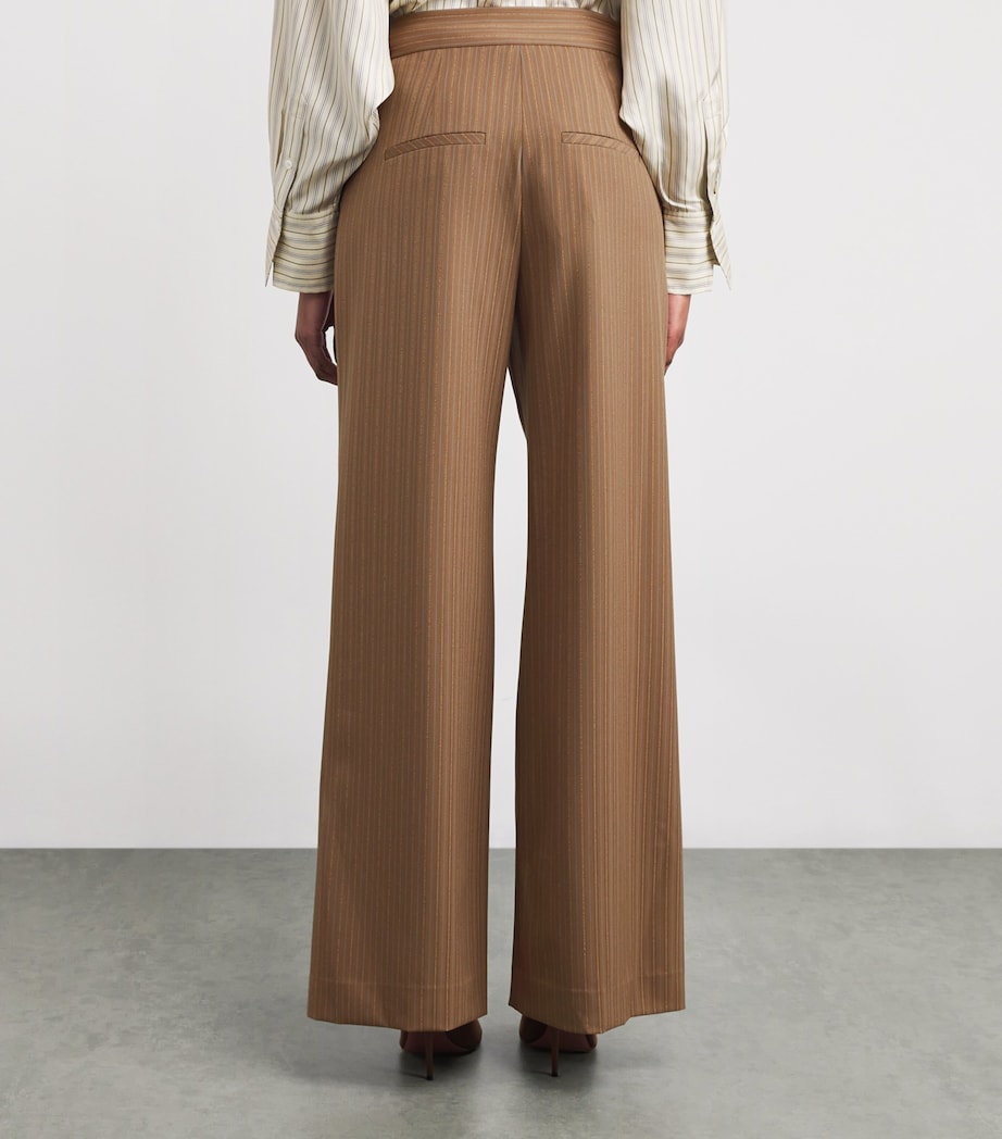 Pinstripe Rimini Wide-Leg Trousers N0964 MALT MULTI Image 4