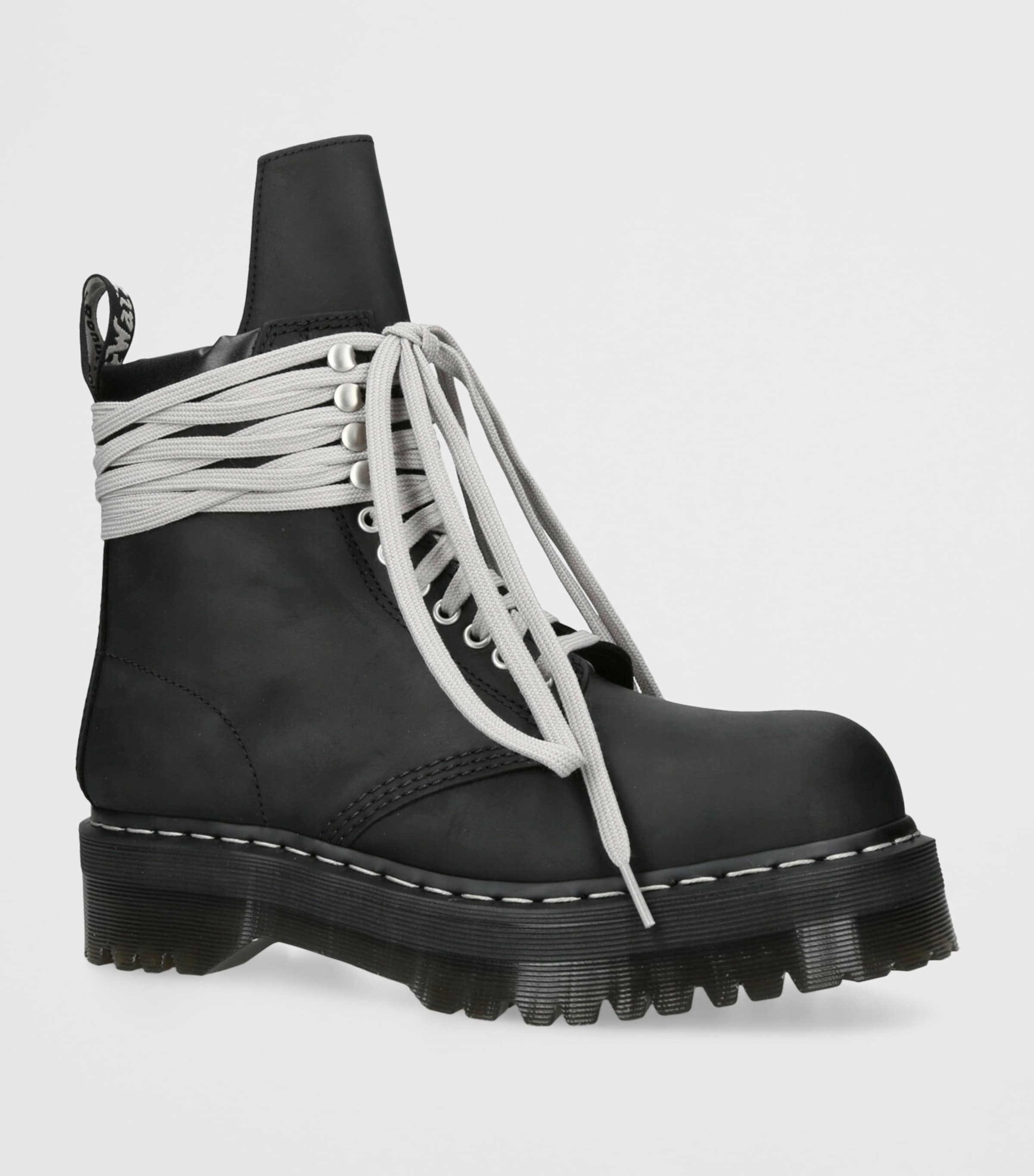 UK6 RickOwens×Dr.Martens Quad Sole Steel Rick Owens Dr.Martens Quad Sole Steel Toe Boot Black DM02E68139001