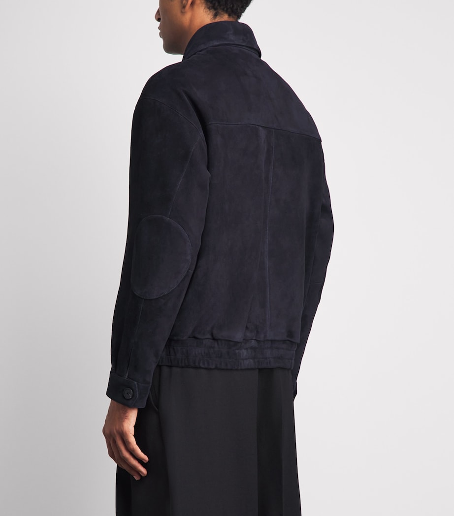 Arma Mens Lamb Suede Plato Jacket Dark Navy Image 5