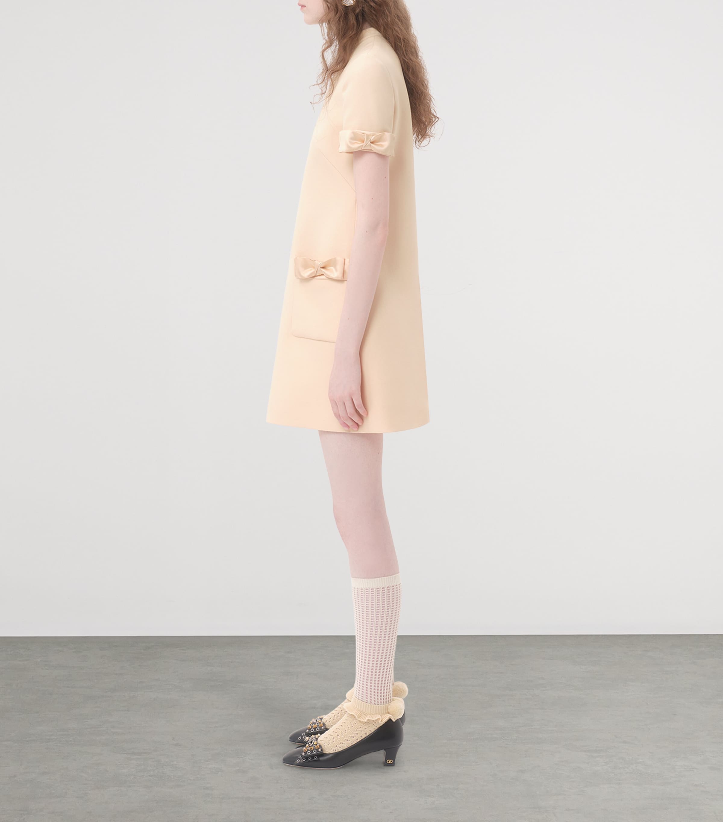 Wool-Silk Bow-Embellished Mini Dress ET5 Image 3