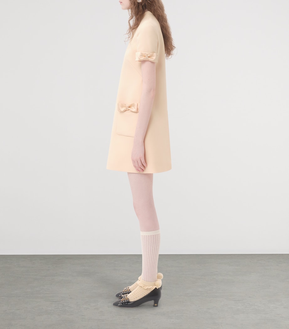 Wool-Silk Bow-Embellished Mini Dress ET5 Image 3